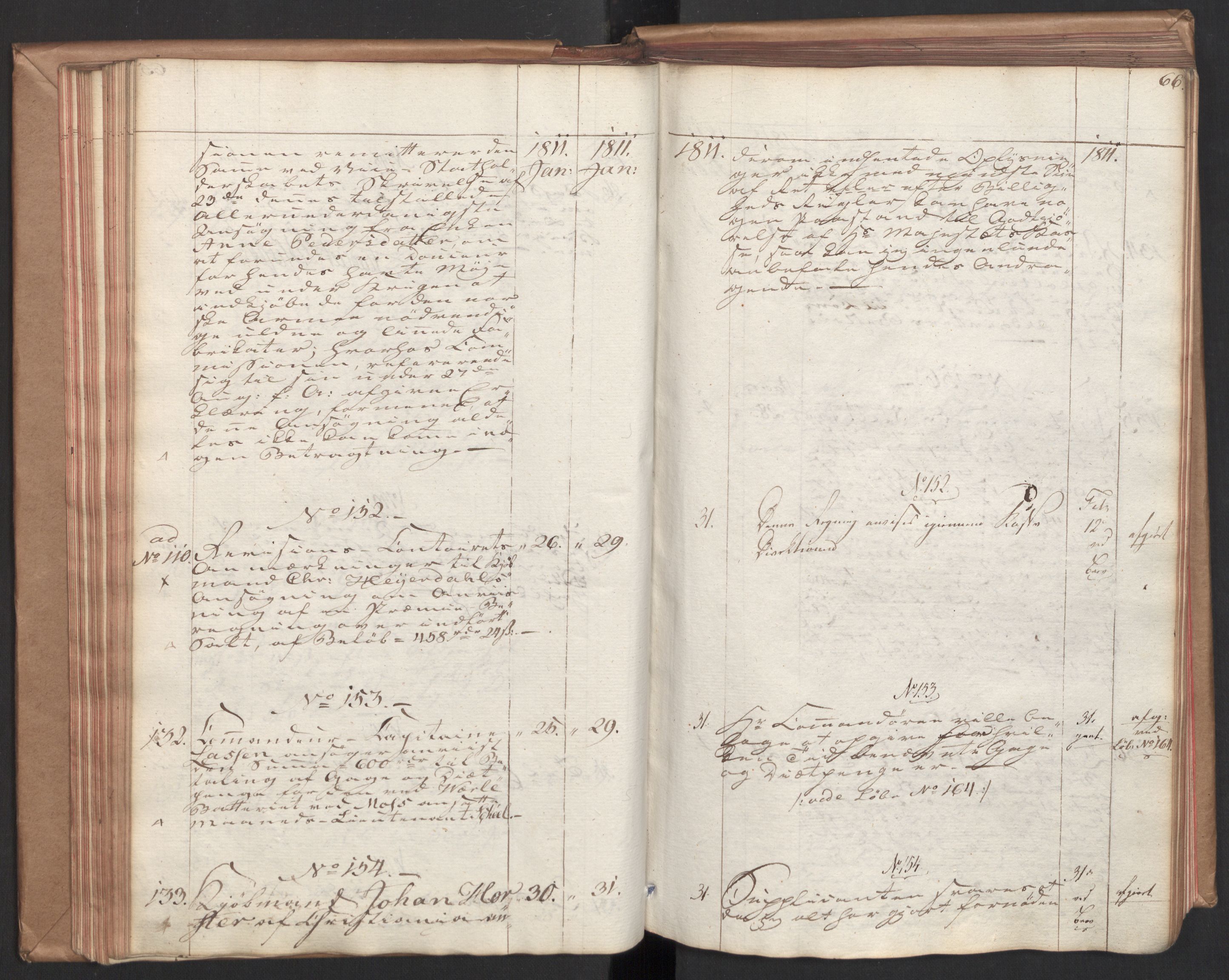 Stattholderembetet 1810-1814, 2. kontor (Kontor B), AV/RA-EA-5432/Ab/L0001: Referatprotokoll,  j.nr. 1-290,  l.nr. 1-347, 1810-1811, s. 65b-66a