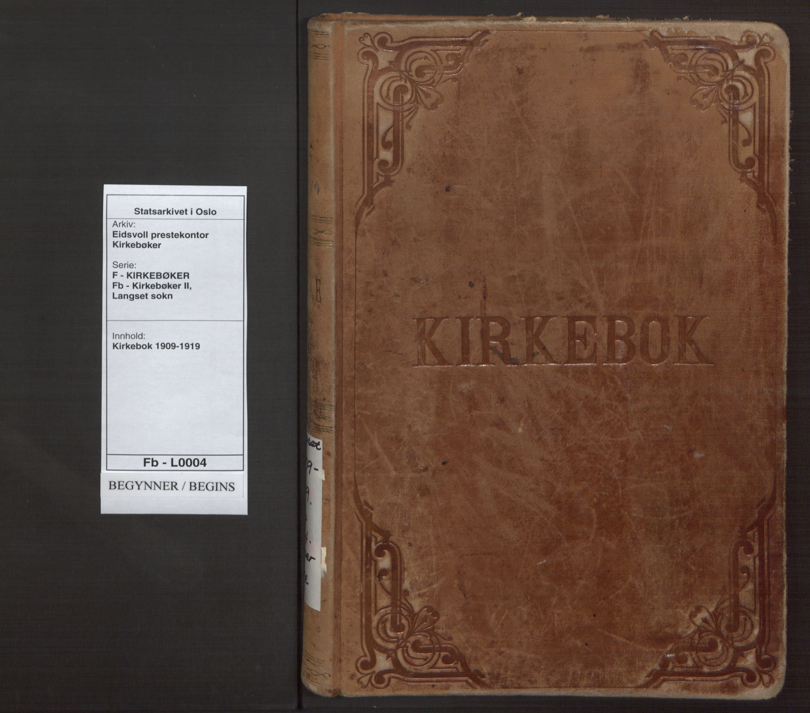 Eidsvoll prestekontor Kirkebøker, AV/SAO-A-10888/F/Fb/L0004: Ministerialbok nr. II 4, 1909-1919