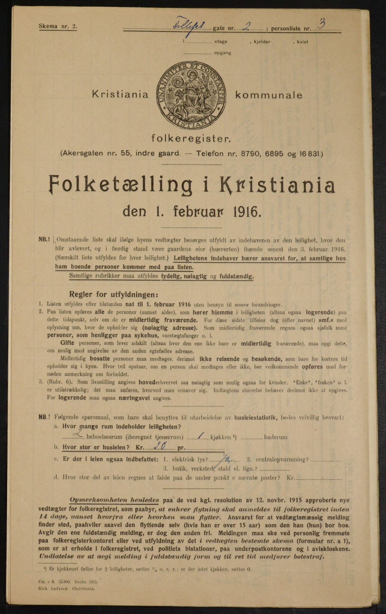 OBA, Kommunal folketelling 1.2.1916 for Kristiania, 1916, s. 24620