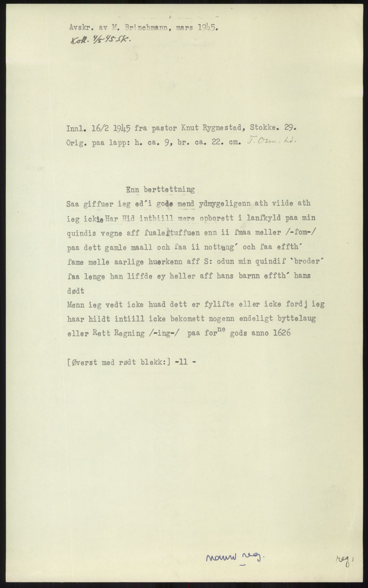 Samlinger til kildeutgivelse, Diplomavskriftsamlingen, AV/RA-EA-4053/H/Ha, s. 1556