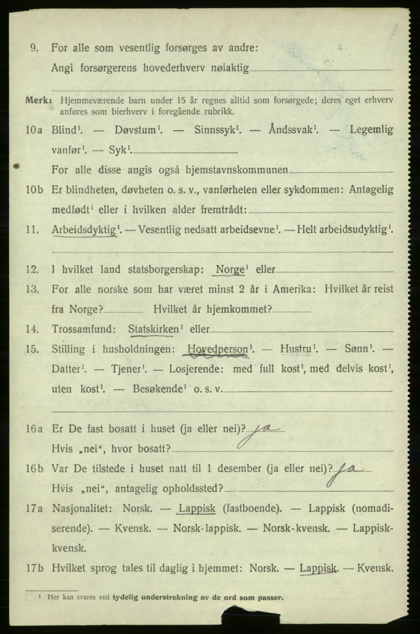 SATØ, Folketelling 1920 for 2021 Karasjok herred, 1920, s. 1801