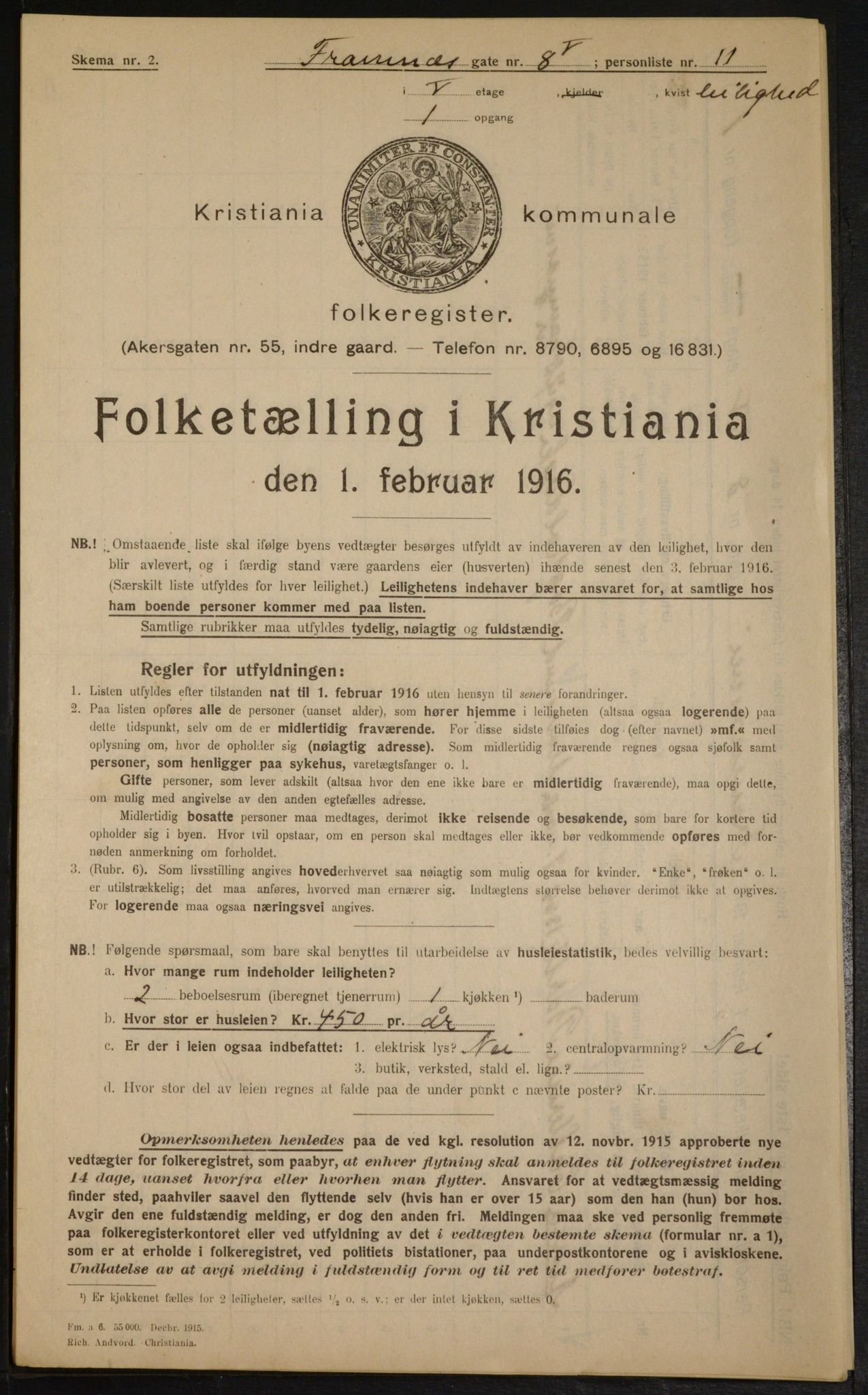 OBA, Kommunal folketelling 1.2.1916 for Kristiania, 1916, s. 25823