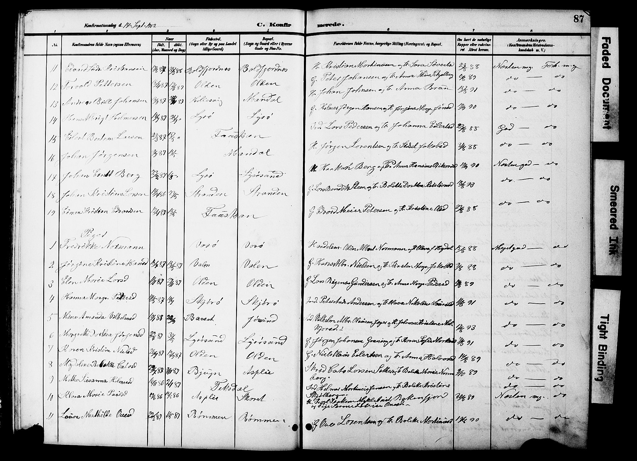 Ministerialprotokoller, klokkerbøker og fødselsregistre - Sør-Trøndelag, SAT/A-1456/654/L0666: Klokkerbok nr. 654C02, 1901-1925, s. 87