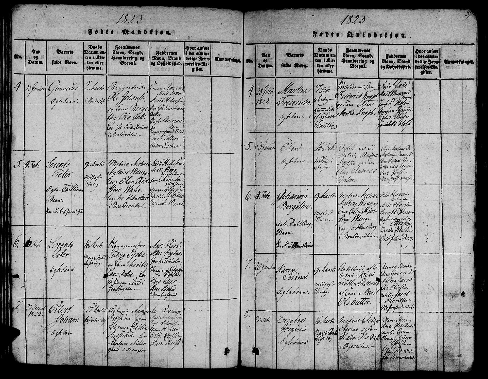 Ministerialprotokoller, klokkerbøker og fødselsregistre - Sør-Trøndelag, AV/SAT-A-1456/602/L0135: Klokkerbok nr. 602C03, 1815-1832, s. 87