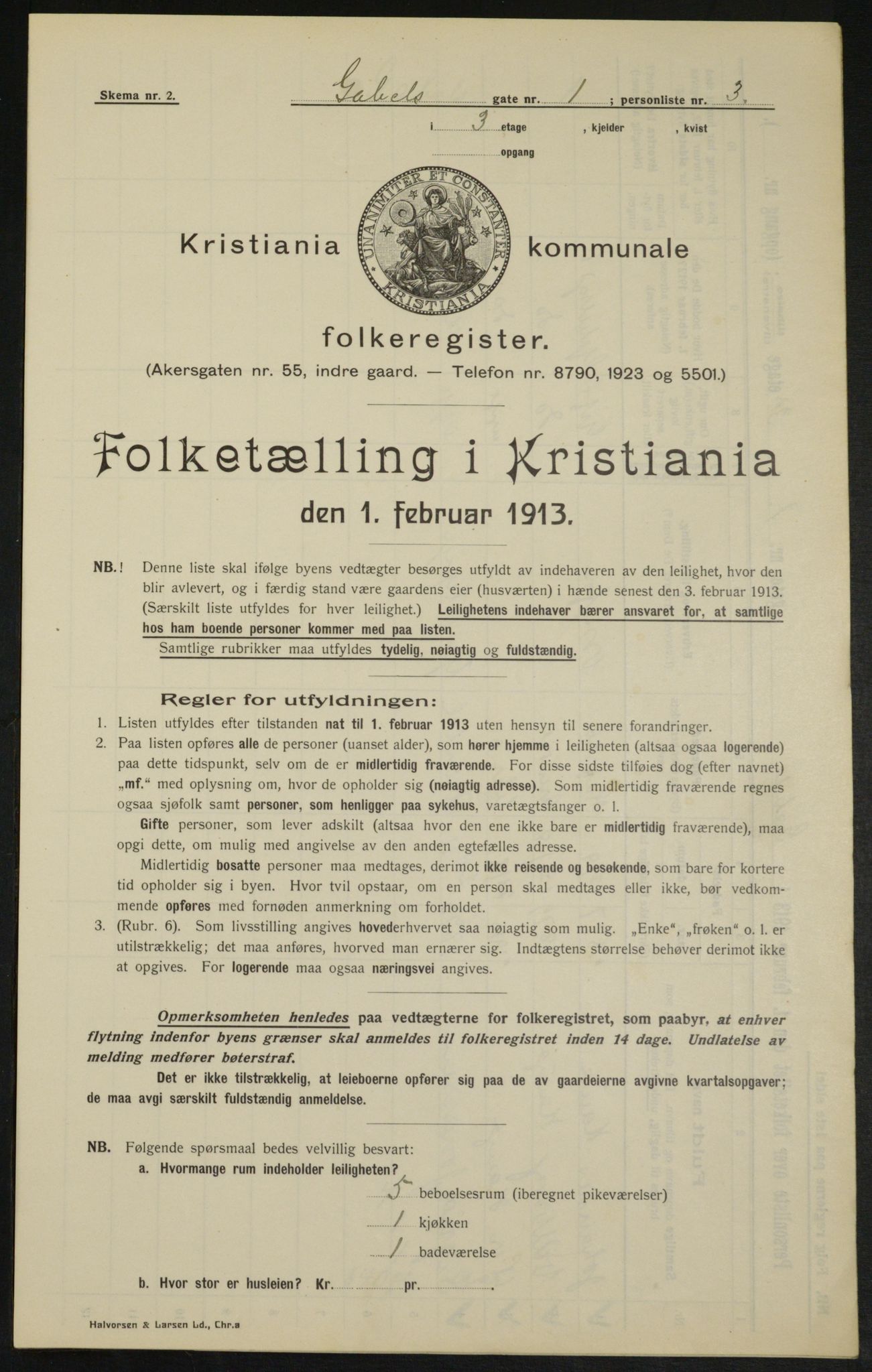 OBA, Kommunal folketelling 1.2.1913 for Kristiania, 1913, s. 28612