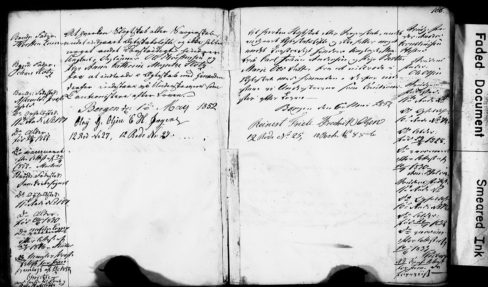Domkirken sokneprestembete, SAB/A-74801: Forlovererklæringer nr. II.5.4, 1845-1852, s. 186