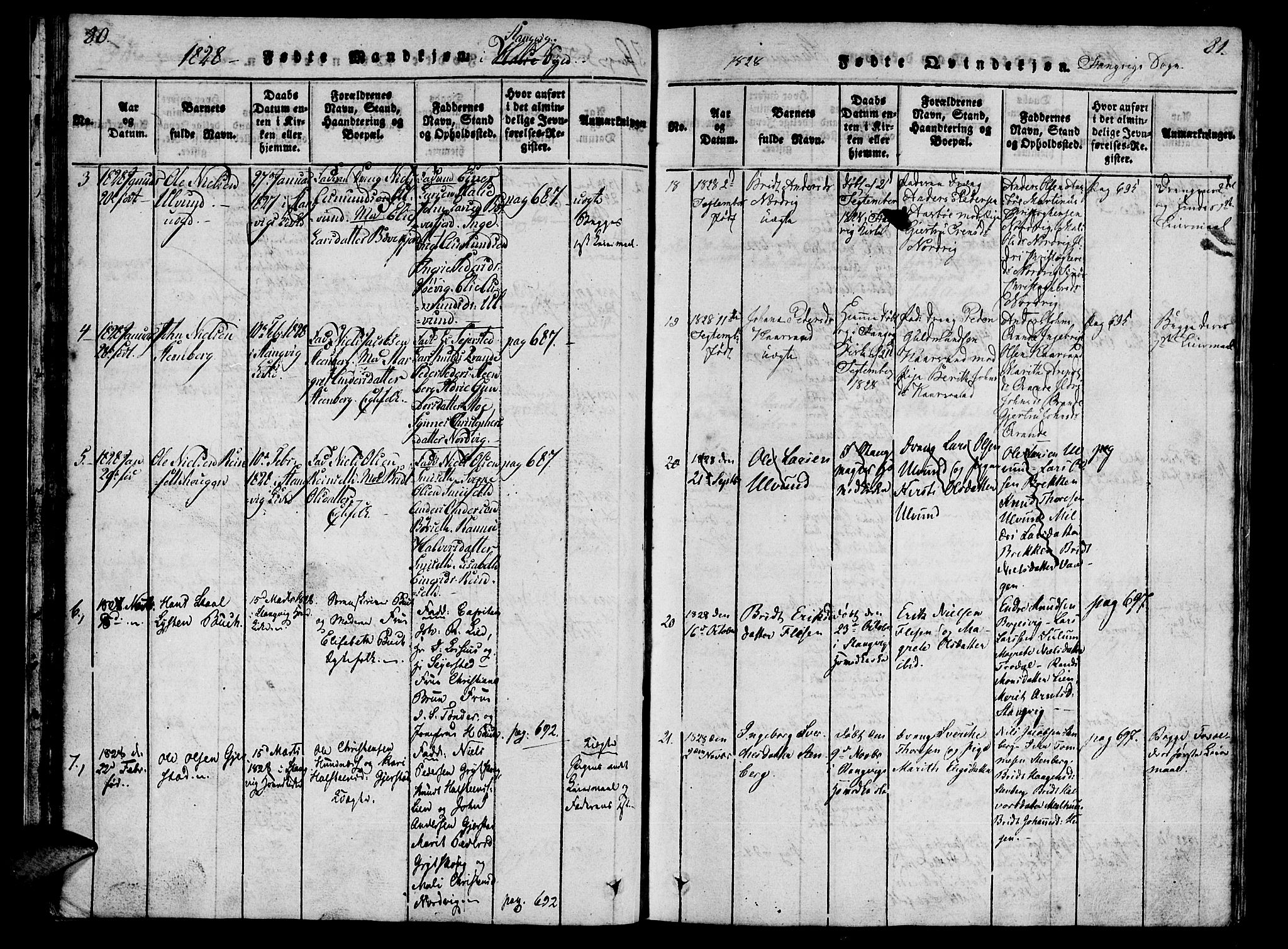 Ministerialprotokoller, klokkerbøker og fødselsregistre - Møre og Romsdal, AV/SAT-A-1454/592/L1023: Ministerialbok nr. 592A02, 1820-1830, s. 80-81