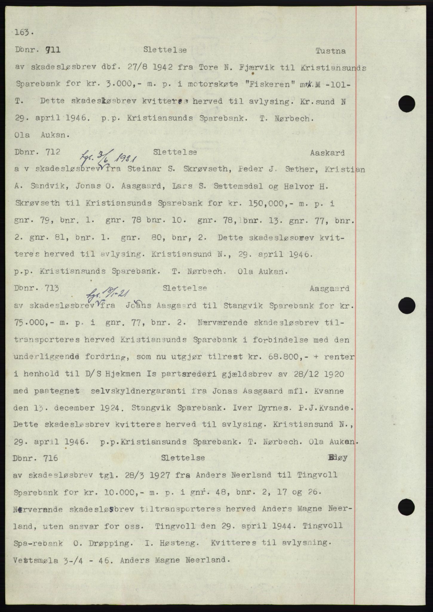 Nordmøre sorenskriveri, SAT/A-4132/1/2/2Ca: Pantebok nr. C82b, 1946-1951, Dagboknr: 711/1946