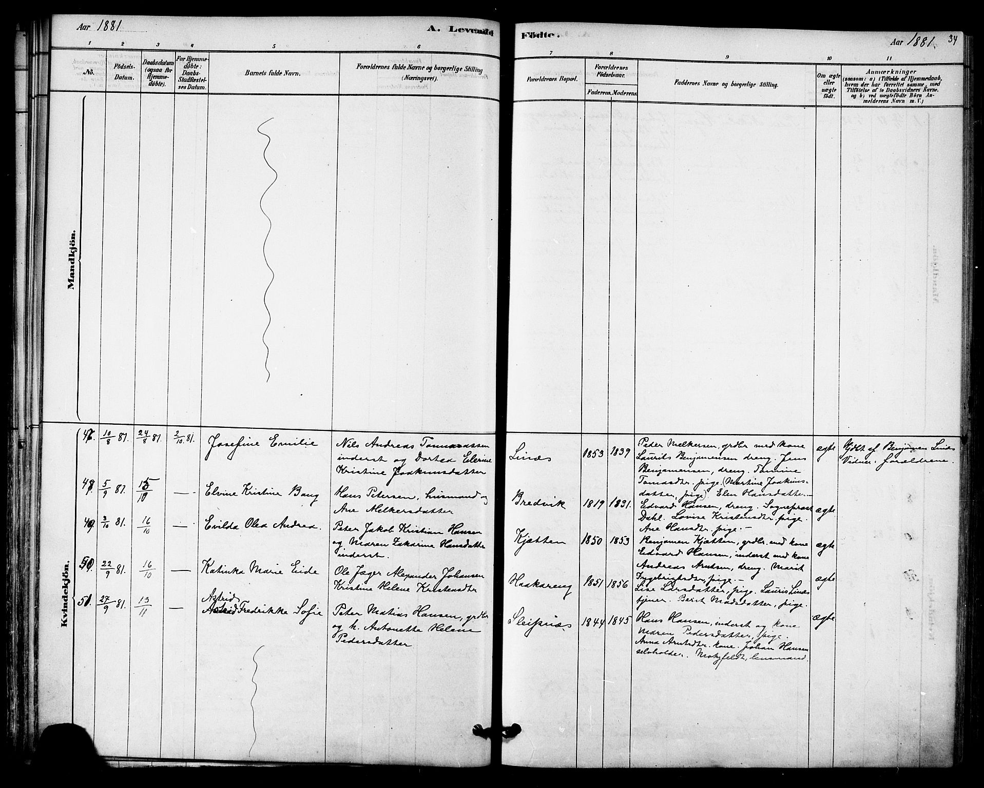 Ministerialprotokoller, klokkerbøker og fødselsregistre - Nordland, AV/SAT-A-1459/841/L0609: Ministerialbok nr. 841A12, 1878-1901, s. 34