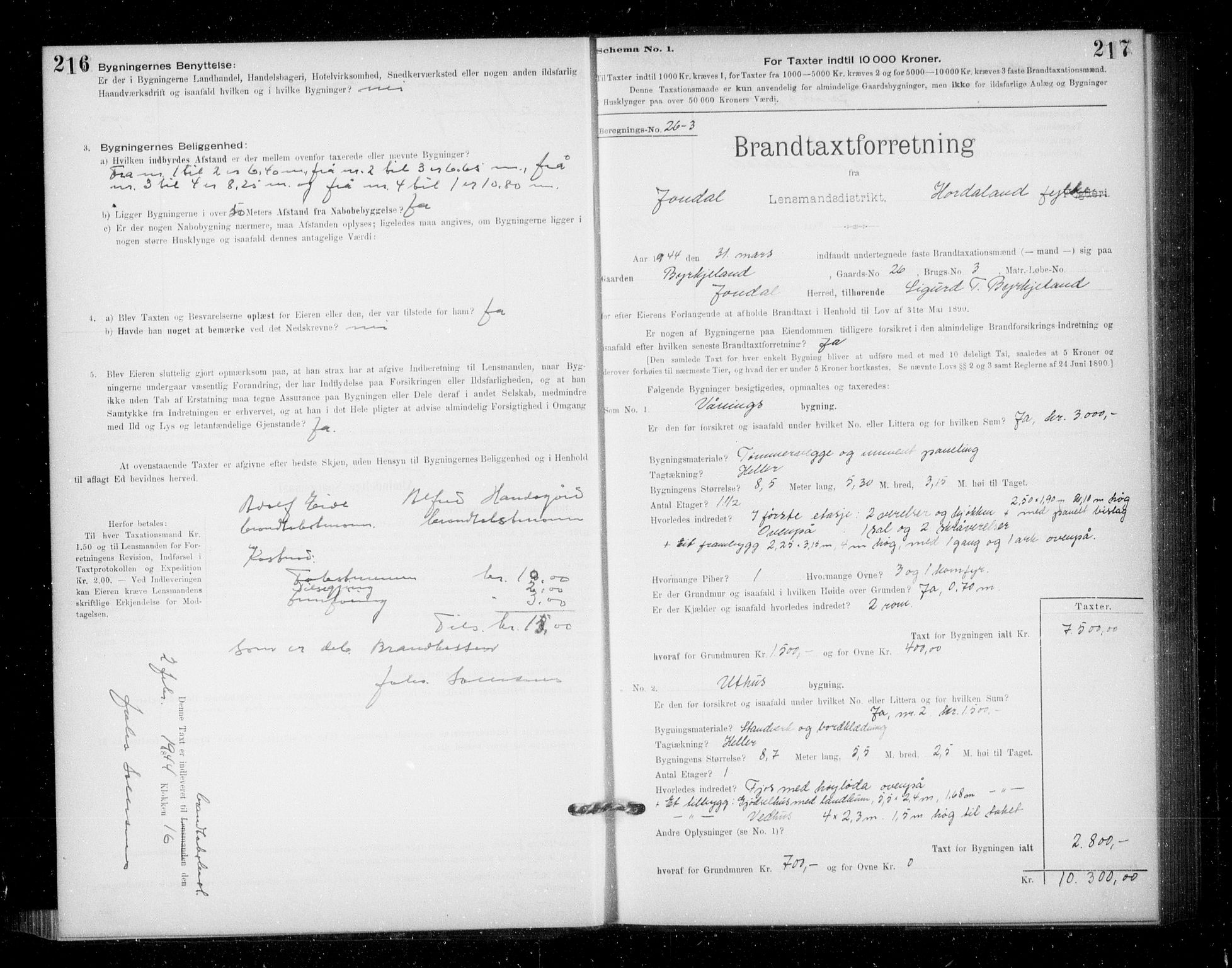 Lensmannen i Jondal, AV/SAB-A-33101/0012/L0005: Branntakstprotokoll, skjematakst, 1894-1951, s. 216-217