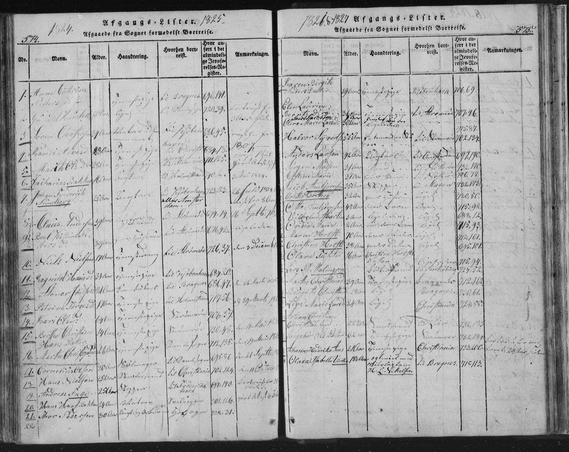 Strømsø kirkebøker, AV/SAKO-A-246/F/Fb/L0004: Ministerialbok nr. II 4, 1814-1843, s. 574-575