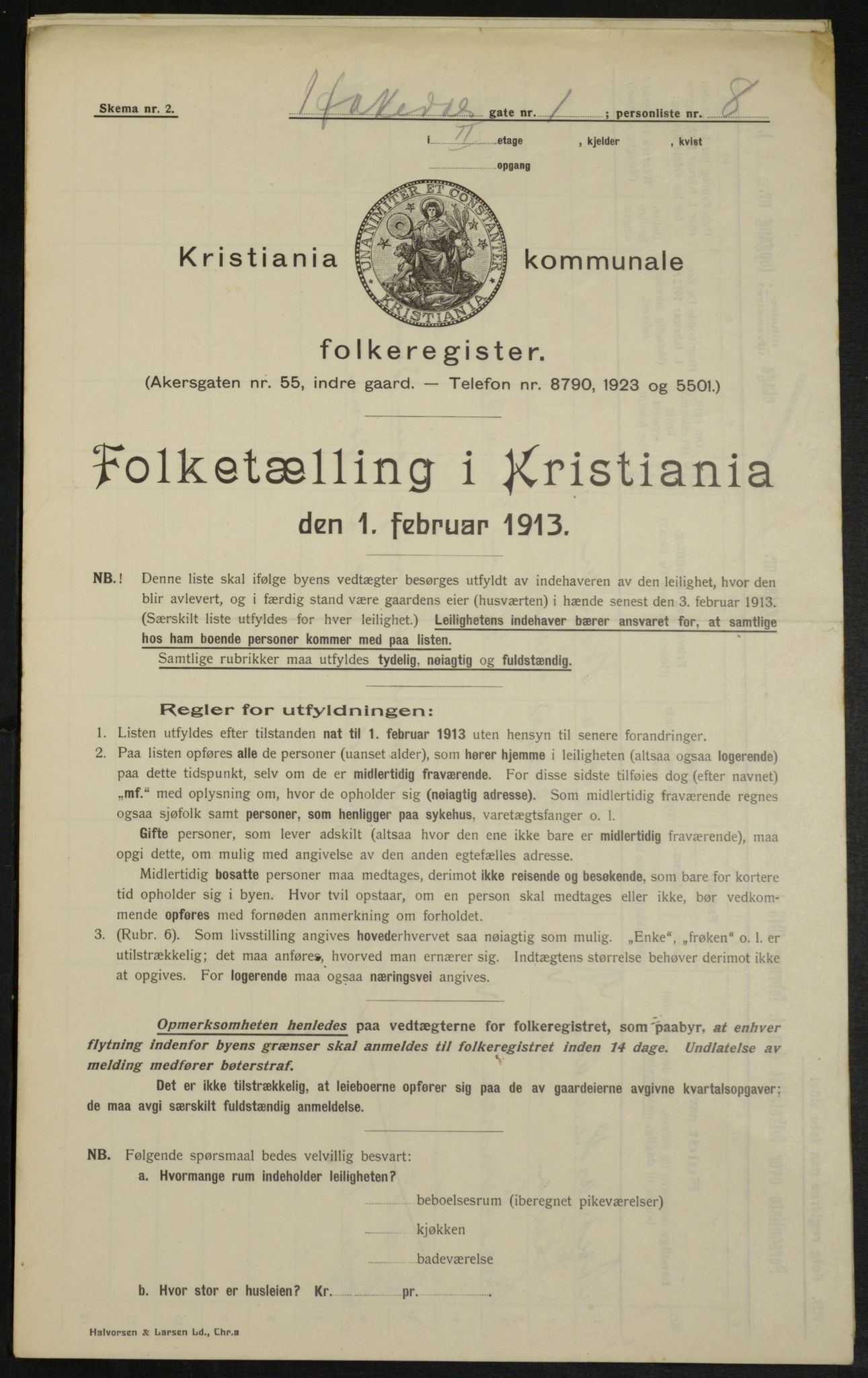 OBA, Kommunal folketelling 1.2.1913 for Kristiania, 1913, s. 34058