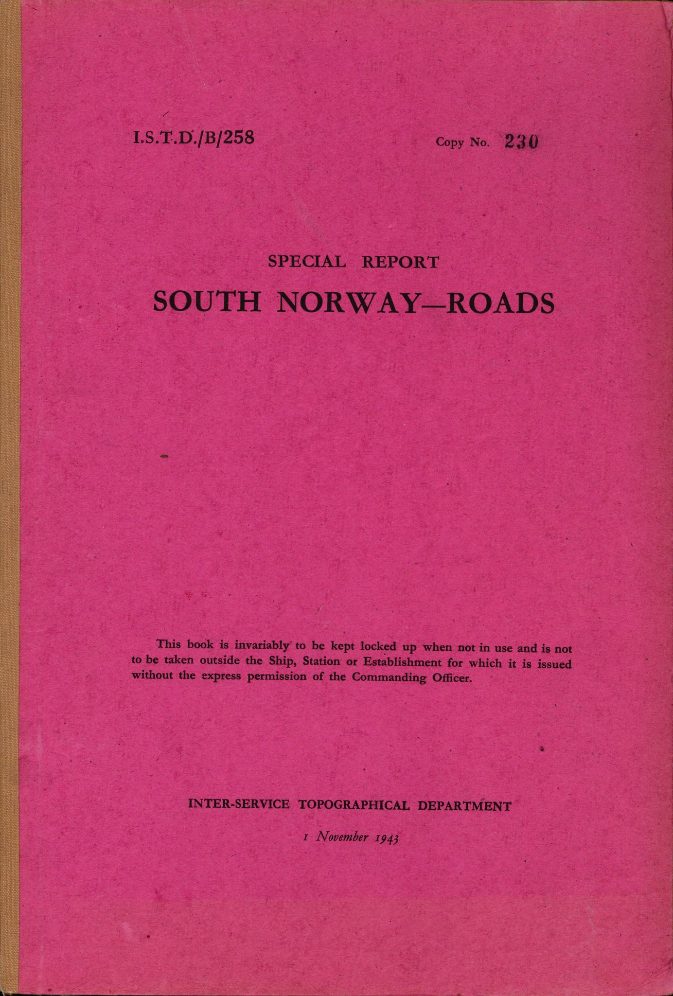 Forsvaret, Forsvarets overkommando II, RA/RAFA-3915/D/Dd/L0018: Sør-Norge, veier, 1943-1945, s. 1
