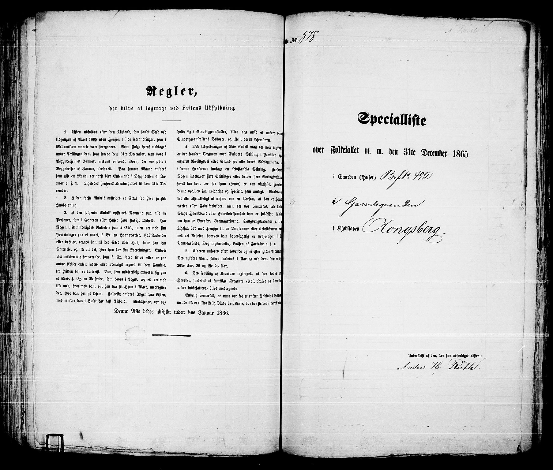 RA, Folketelling 1865 for 0604B Kongsberg prestegjeld, Kongsberg kjøpstad, 1865, s. 1176