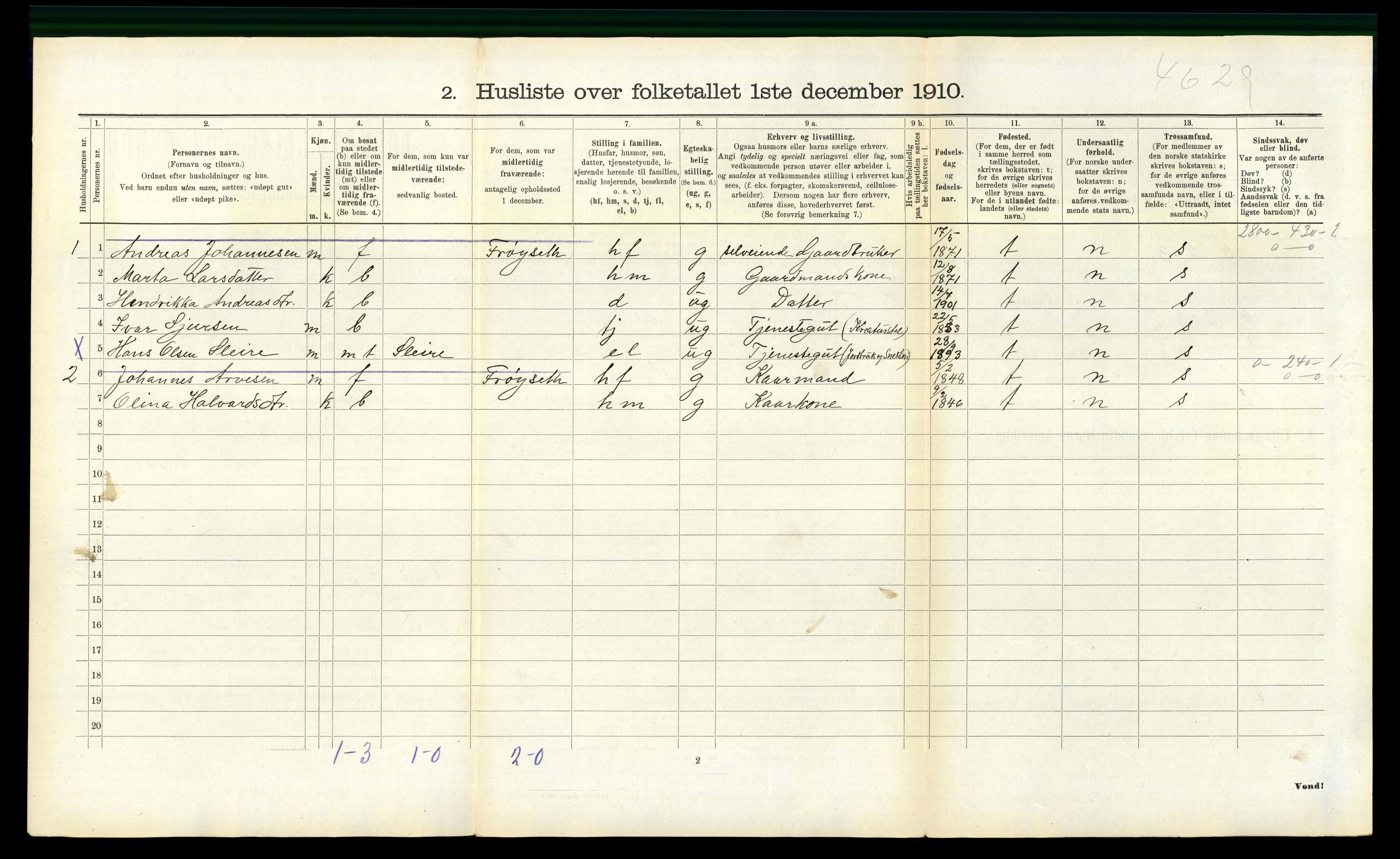 RA, Folketelling 1910 for 1266 Masfjorden herred, 1910, s. 207
