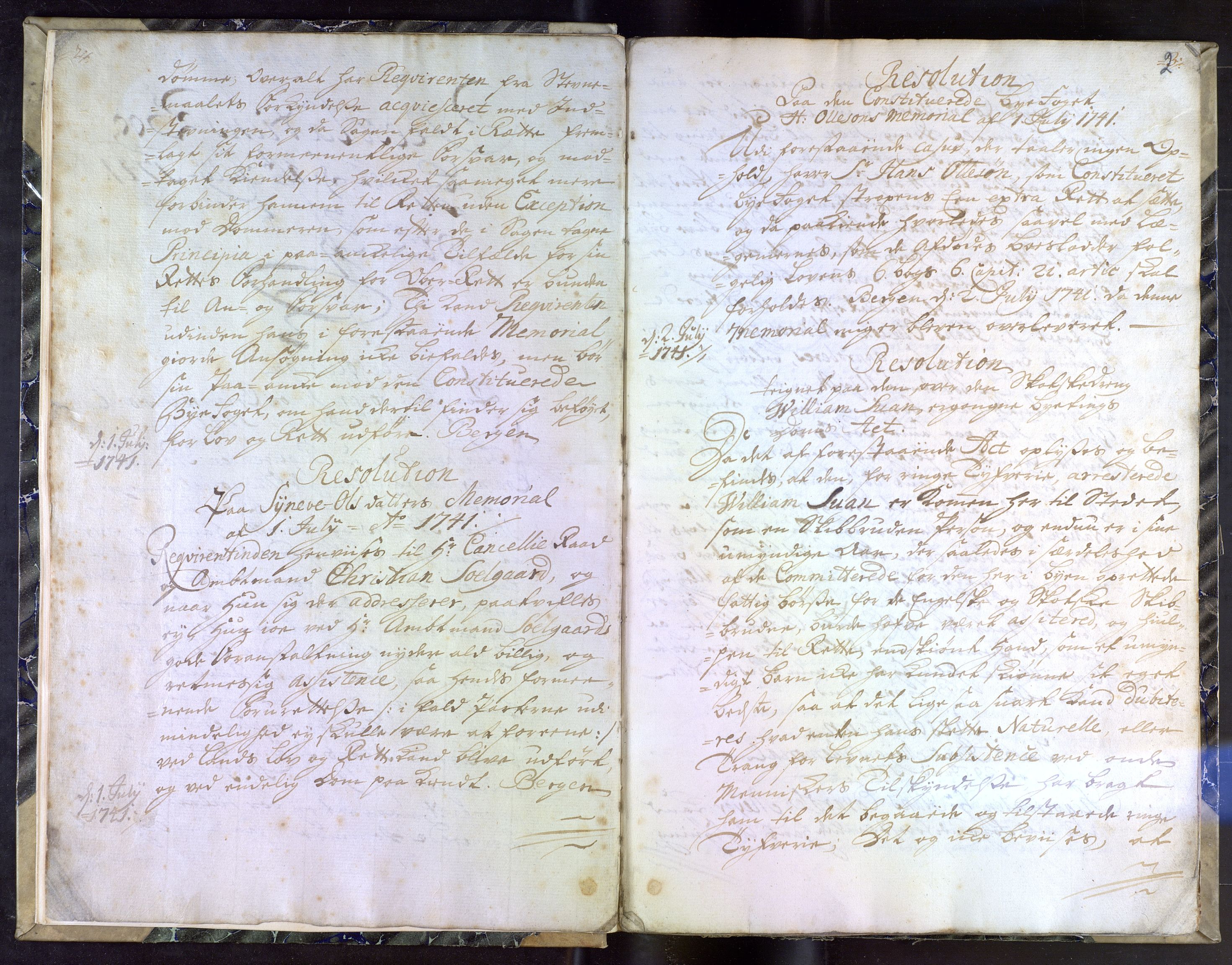 Stiftamtmannen i Bergen, AV/SAB-A-100006/A/Aa/L0023: Lnr.20, 1741-1745