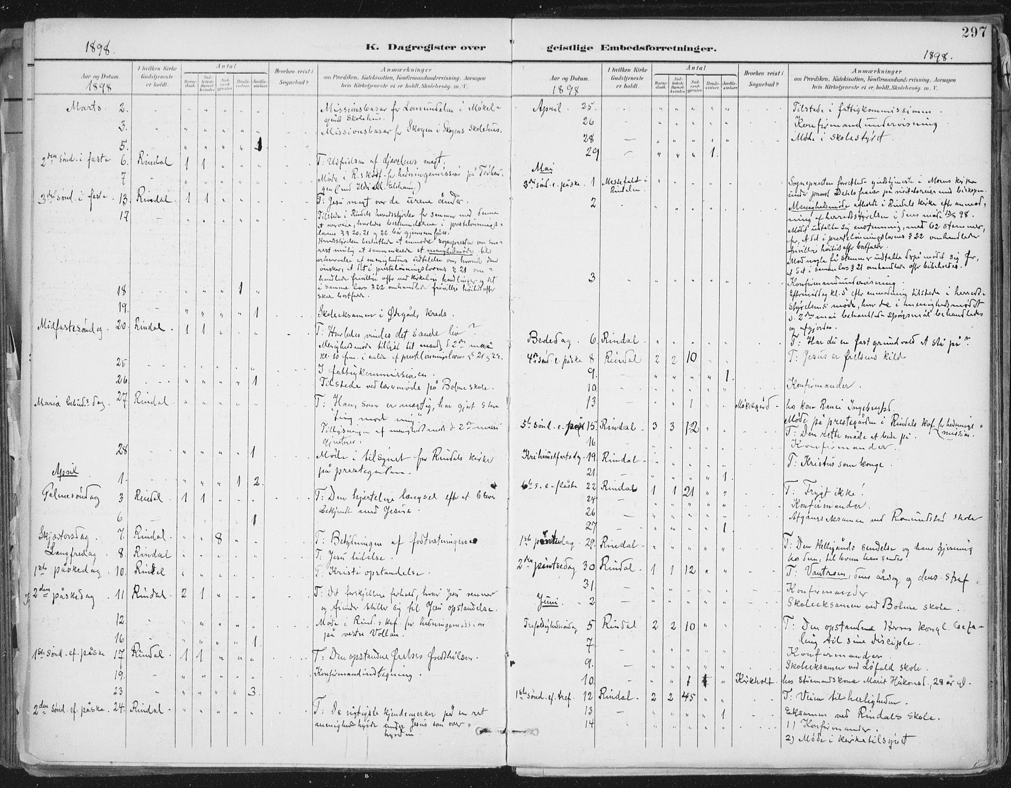 Ministerialprotokoller, klokkerbøker og fødselsregistre - Møre og Romsdal, SAT/A-1454/598/L1072: Ministerialbok nr. 598A06, 1896-1910, s. 297