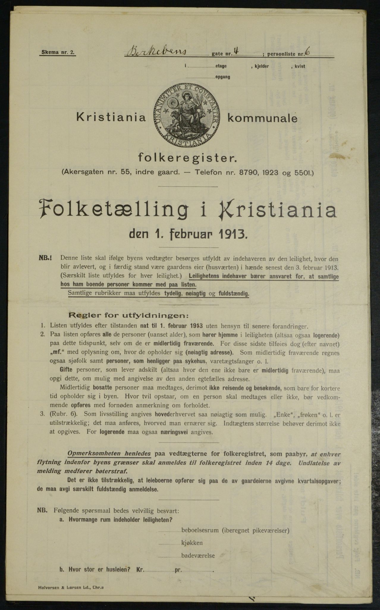 OBA, Kommunal folketelling 1.2.1913 for Kristiania, 1913, s. 4770