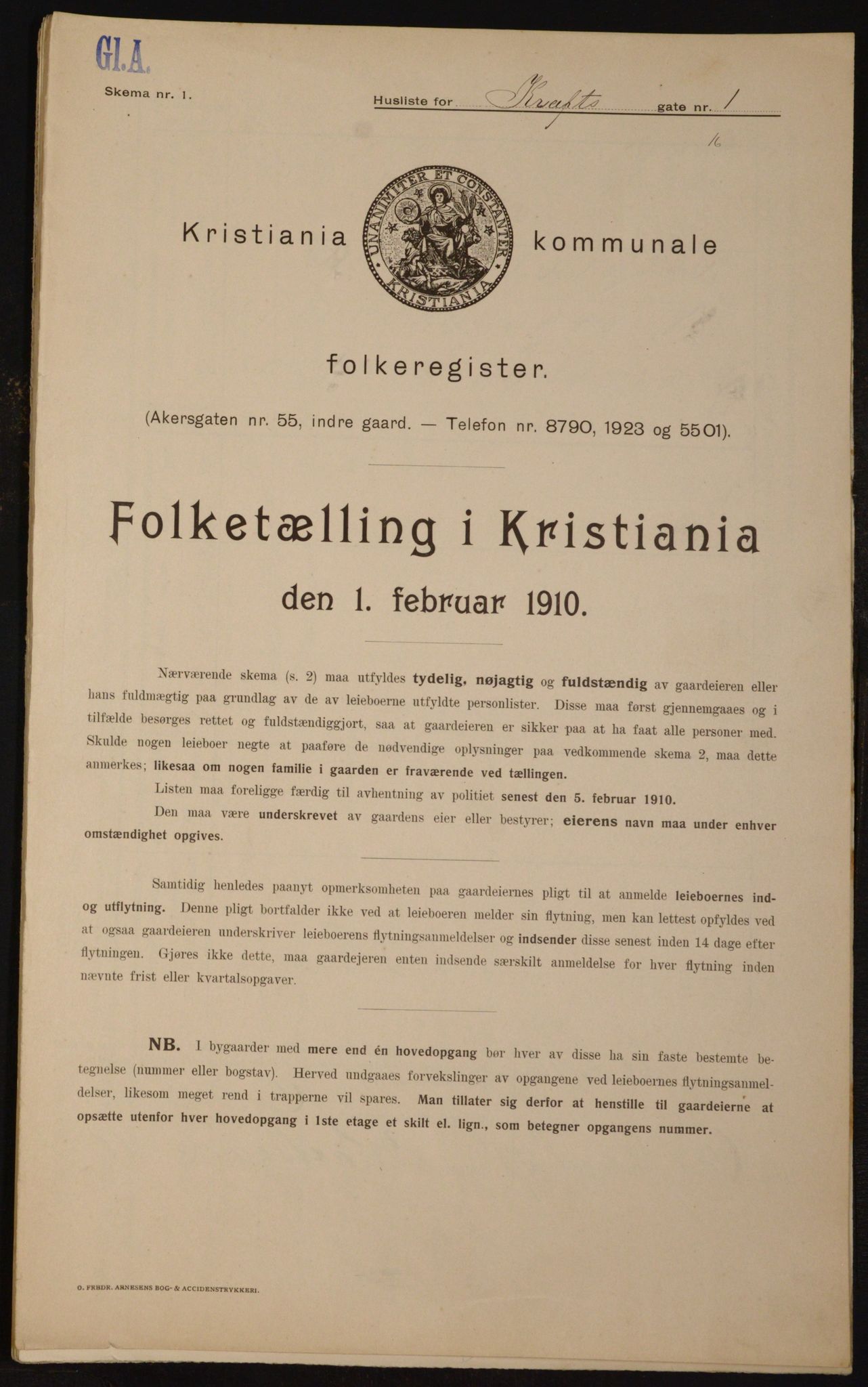 OBA, Kommunal folketelling 1.2.1910 for Kristiania, 1910, s. 52313
