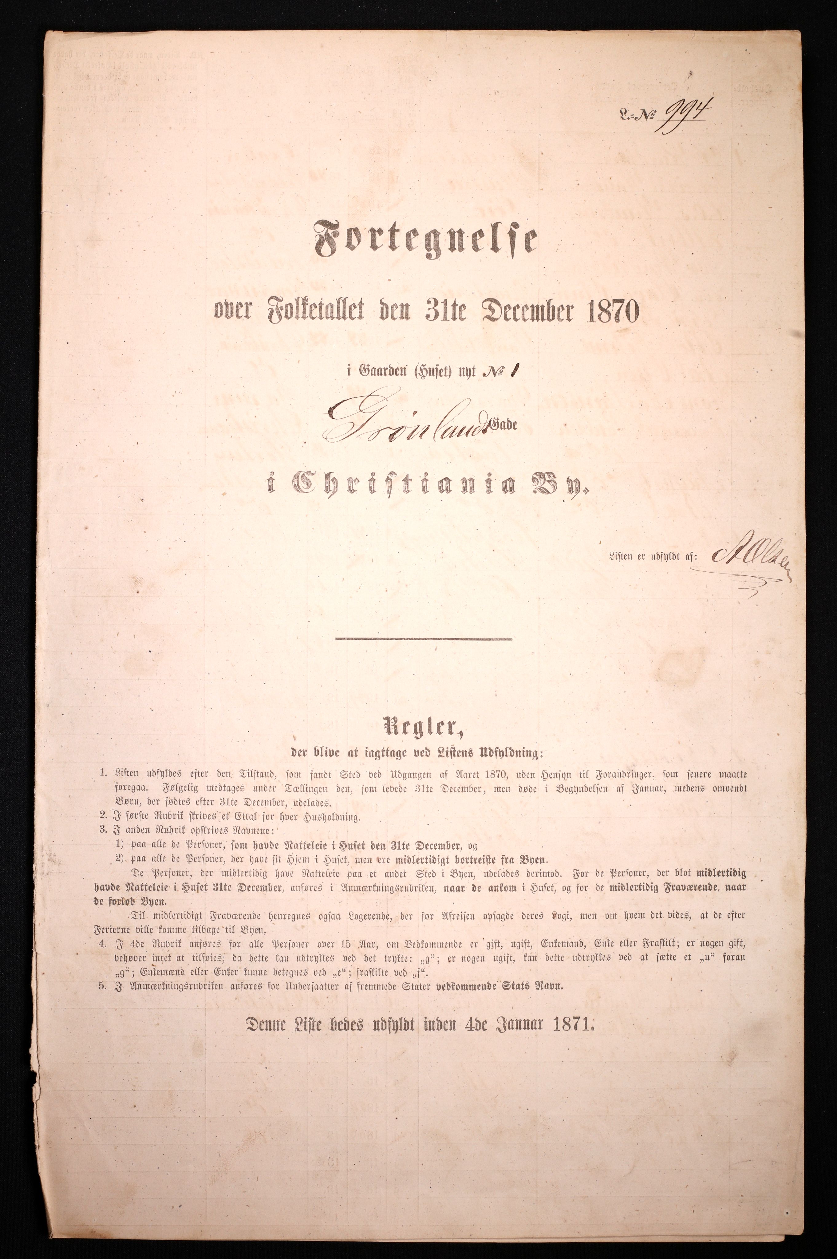 RA, Folketelling 1870 for 0301 Kristiania kjøpstad, 1870, s. 1139