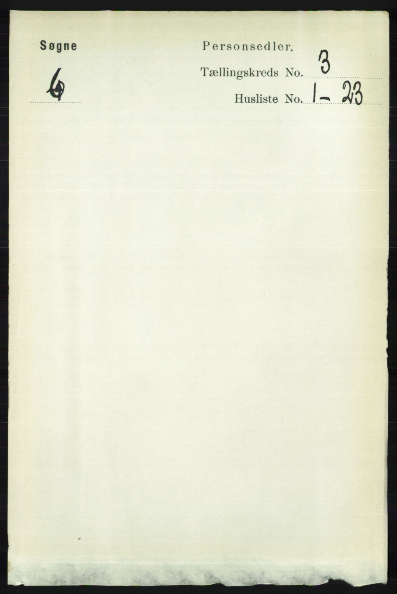 RA, Folketelling 1891 for 1018 Søgne herred, 1891, s. 316