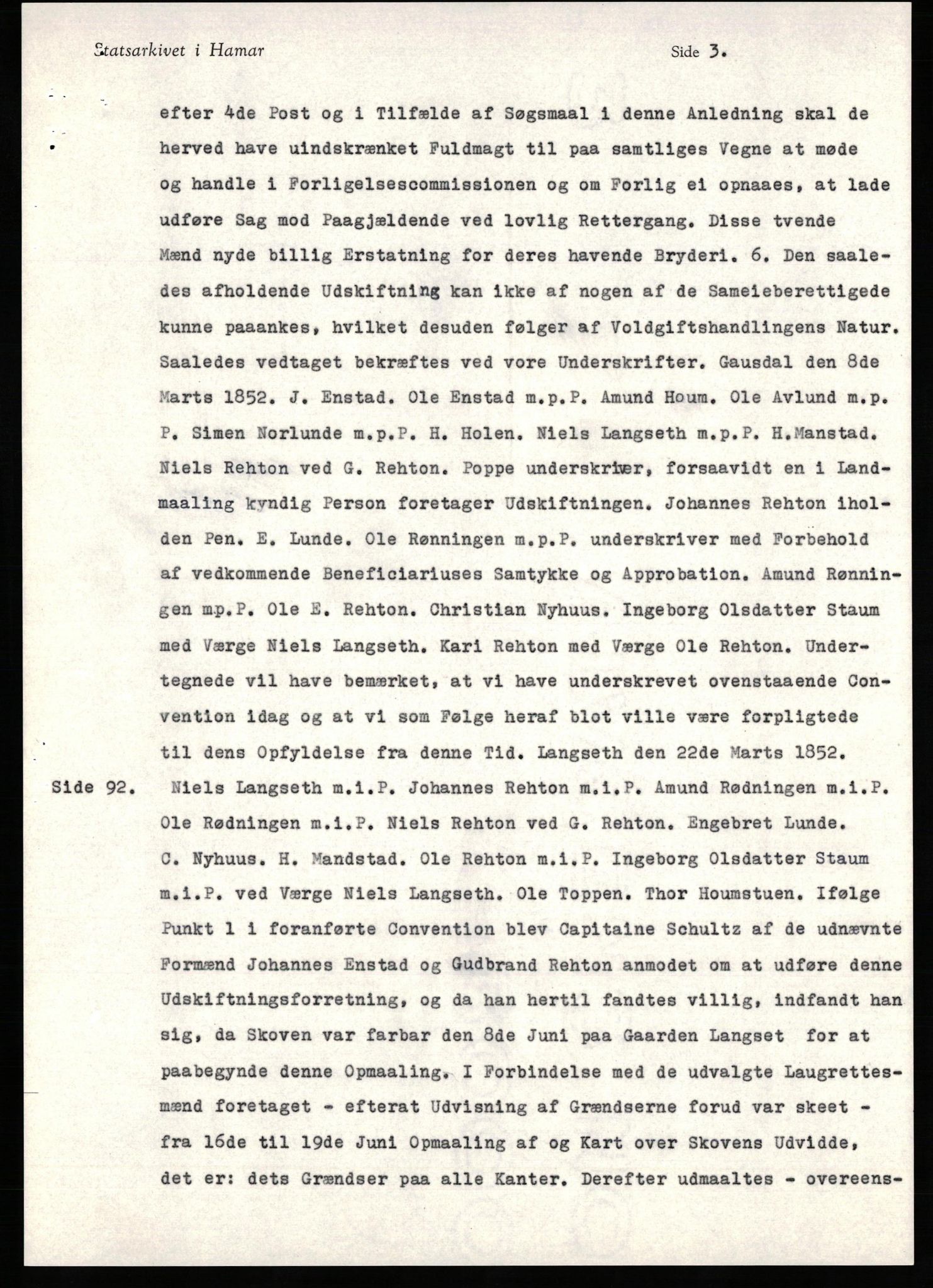 Avskriftssamlingen ved Statsarkivet i Hamar, AV/SAH-AVSKRIFT-001/H/Hc/Hca/Hcaa/L0011: Pantebok for Sør-Gudbrandsdal, 1852-1858