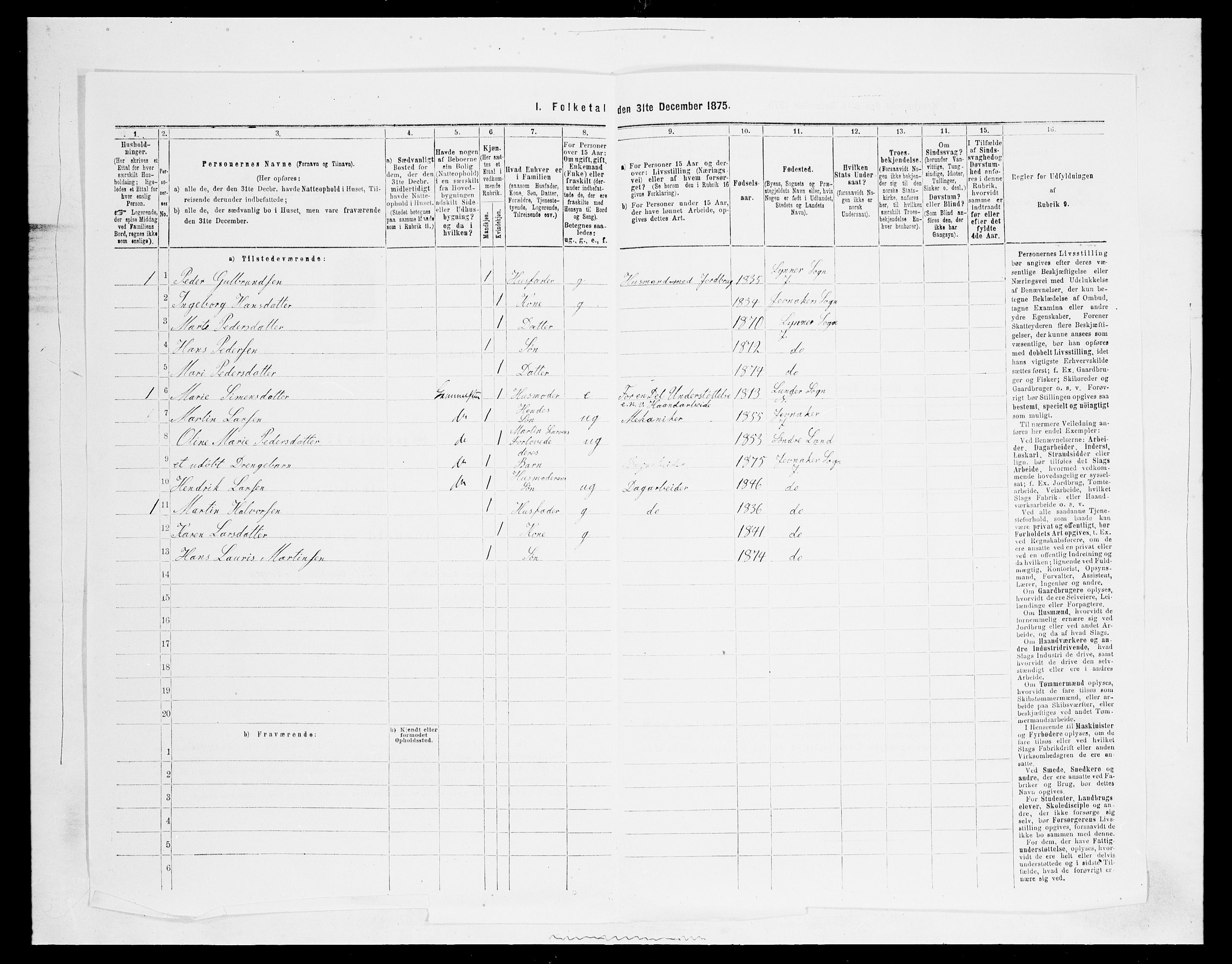 SAH, Folketelling 1875 for 0532P Jevnaker prestegjeld, 1875, s. 1694