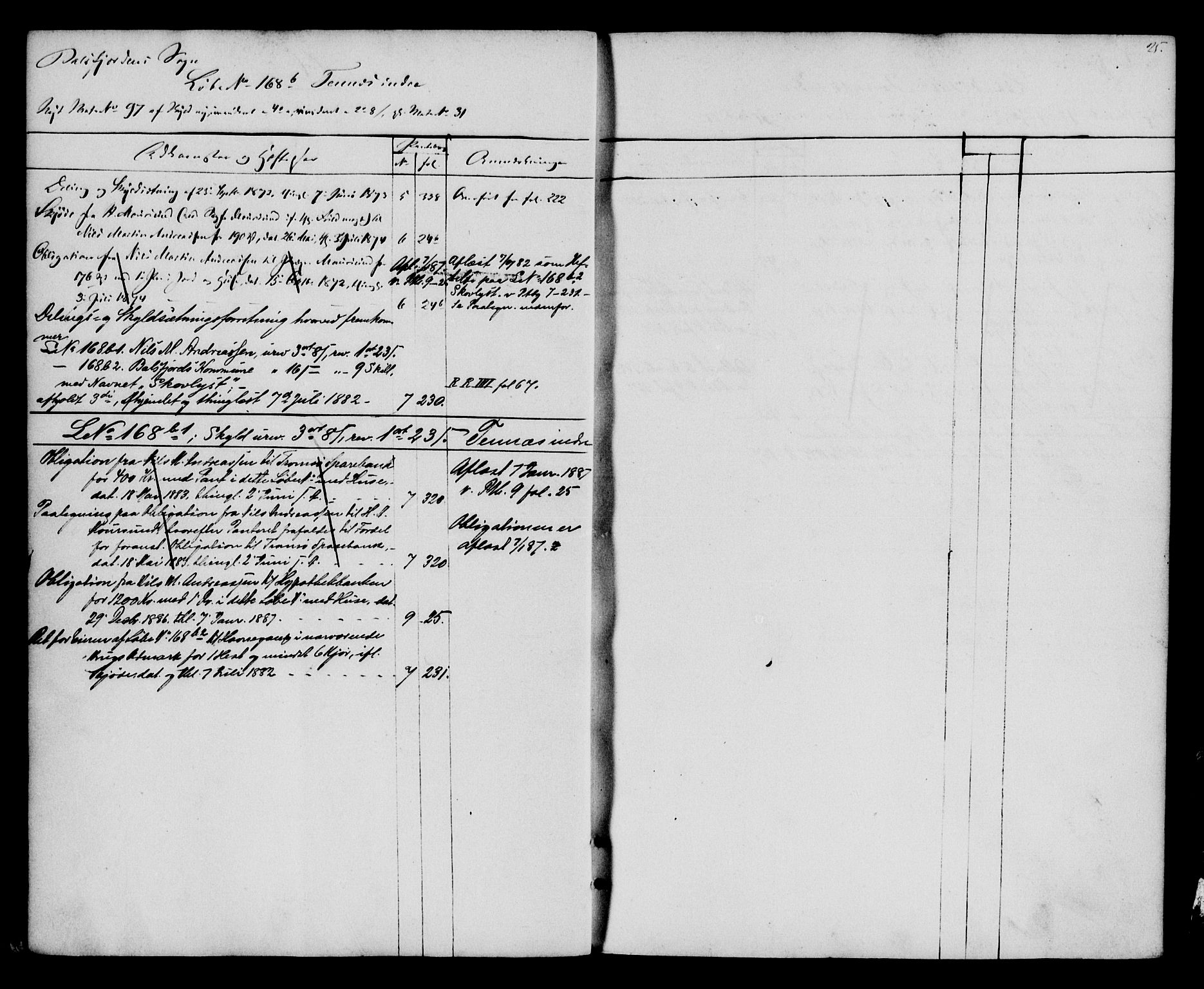 Tromsø sorenskriveri 1855-, SATØ/S-0050/G/Gc/L0001pantreg: Panteregister nr. 1, s. 25