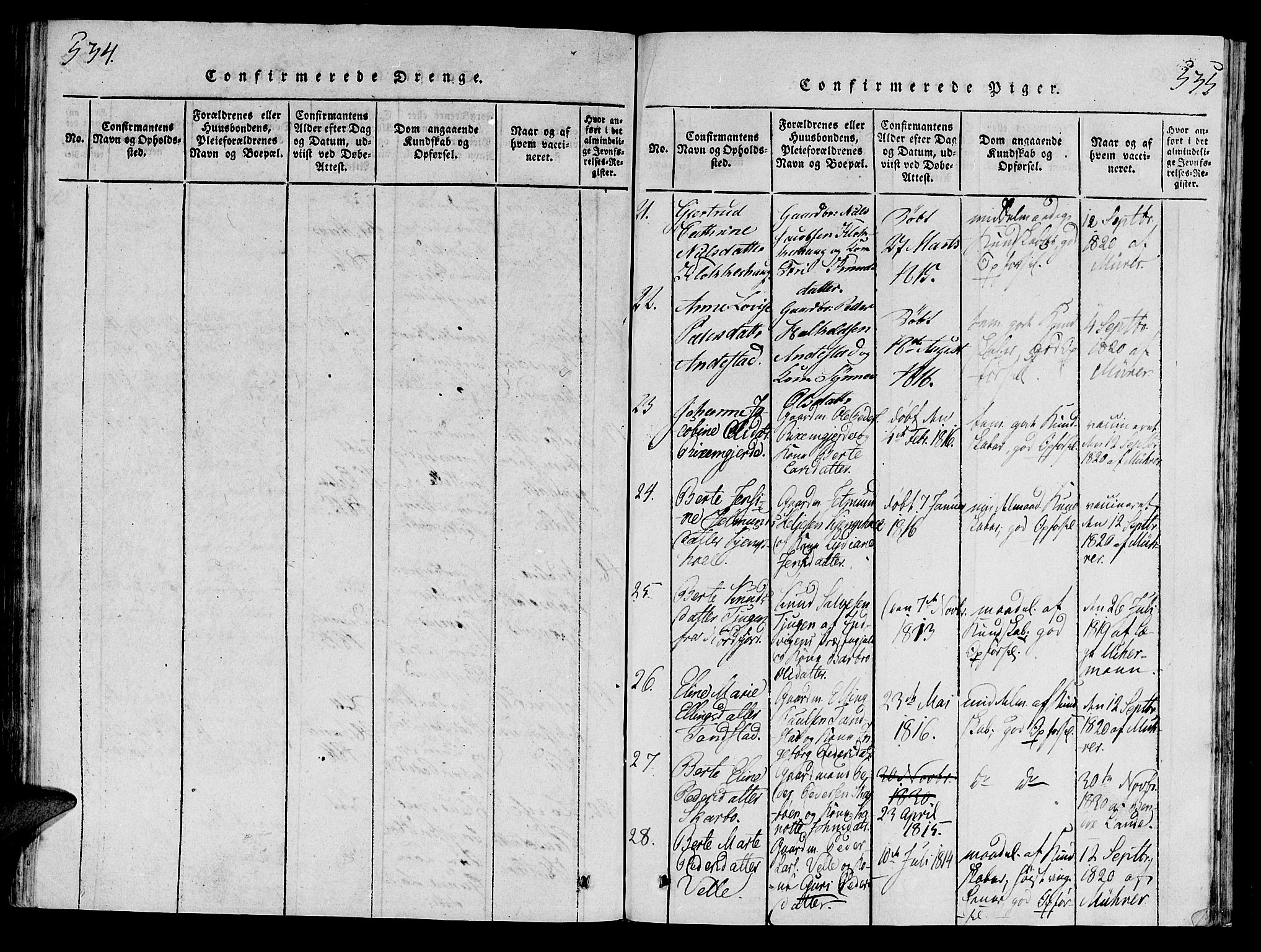Ministerialprotokoller, klokkerbøker og fødselsregistre - Møre og Romsdal, SAT/A-1454/522/L0310: Ministerialbok nr. 522A05, 1816-1832, s. 534-535