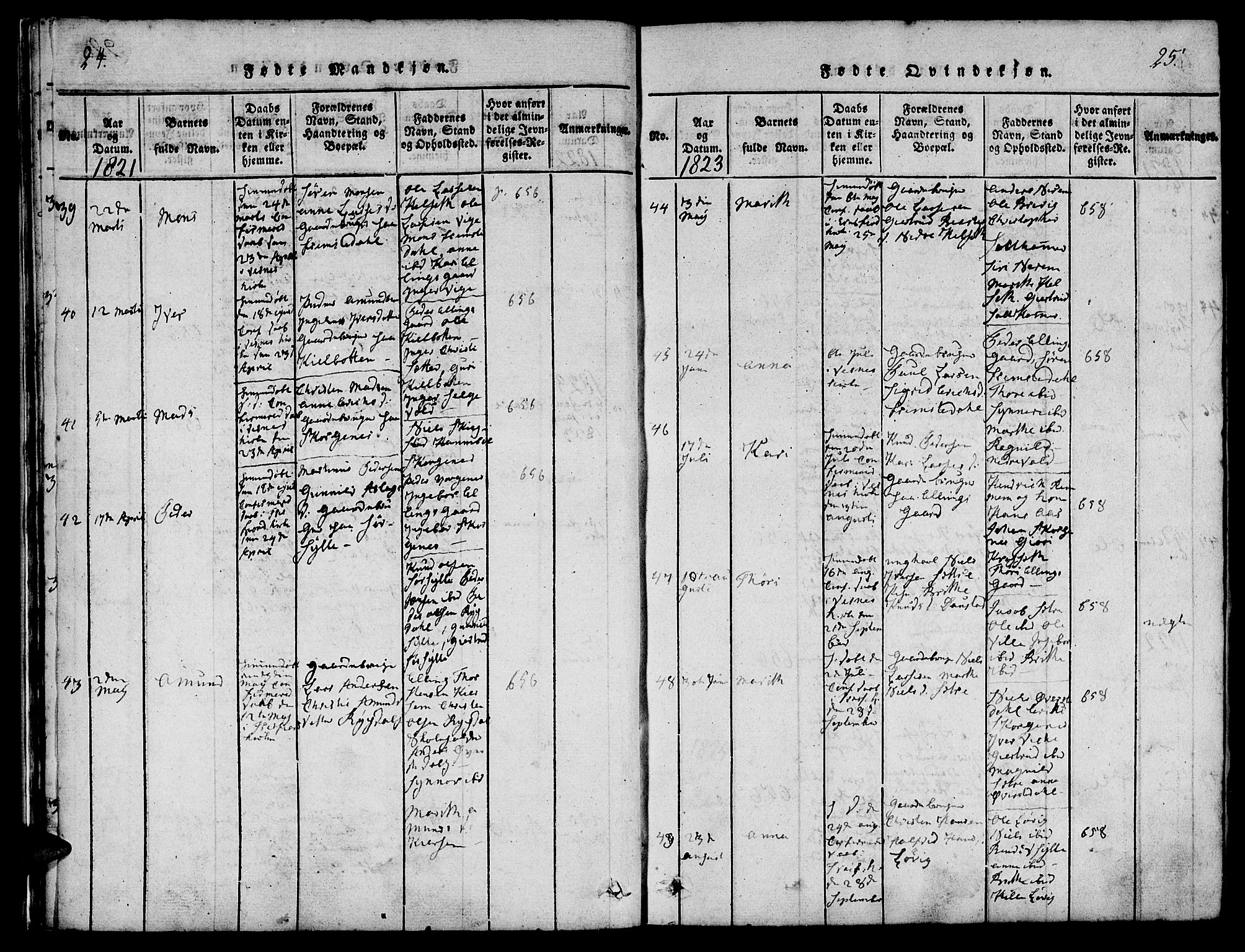Ministerialprotokoller, klokkerbøker og fødselsregistre - Møre og Romsdal, AV/SAT-A-1454/541/L0544: Ministerialbok nr. 541A01, 1818-1847, s. 24-25