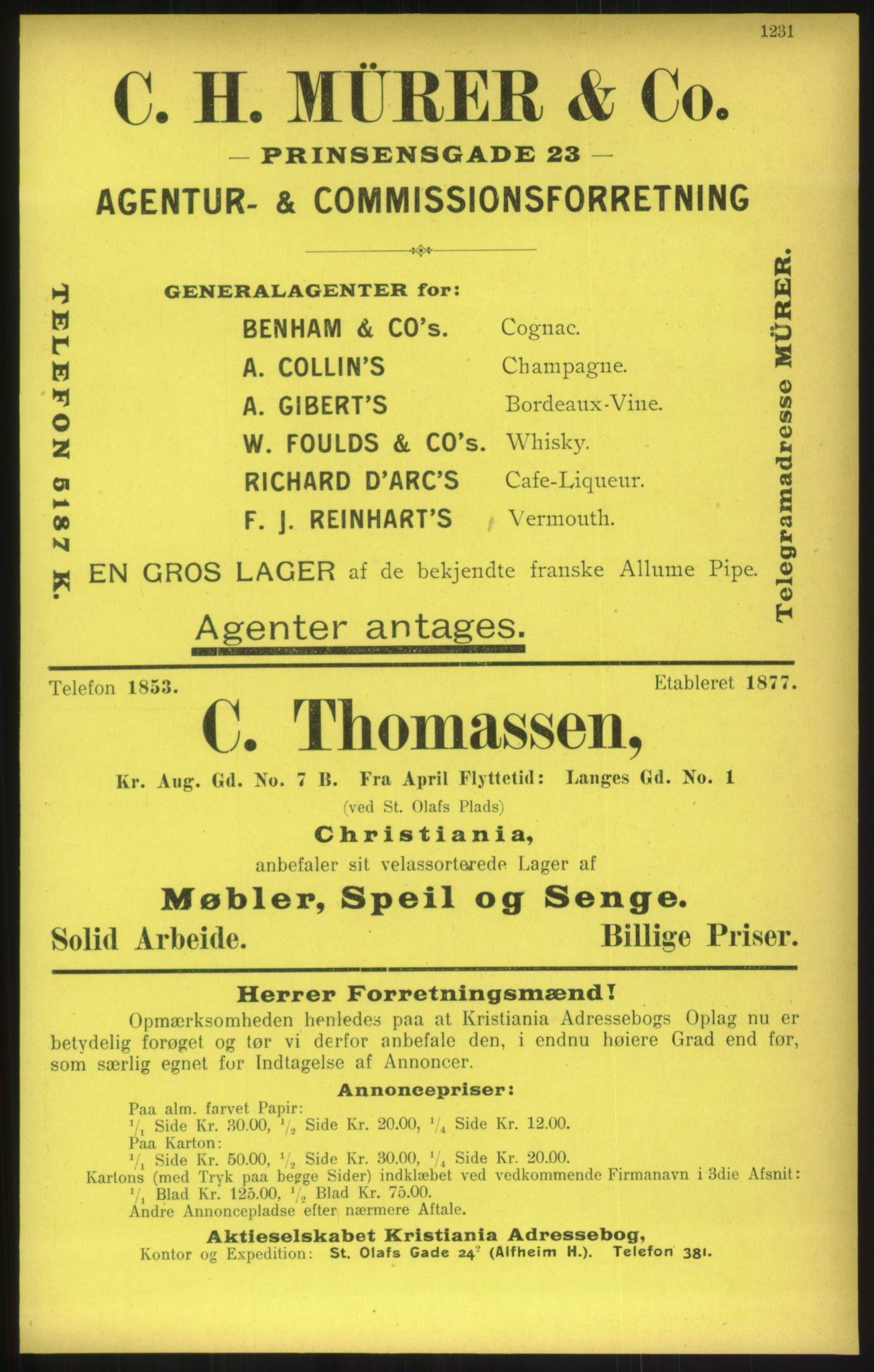 Kristiania/Oslo adressebok, PUBL/-, 1900, s. 1231