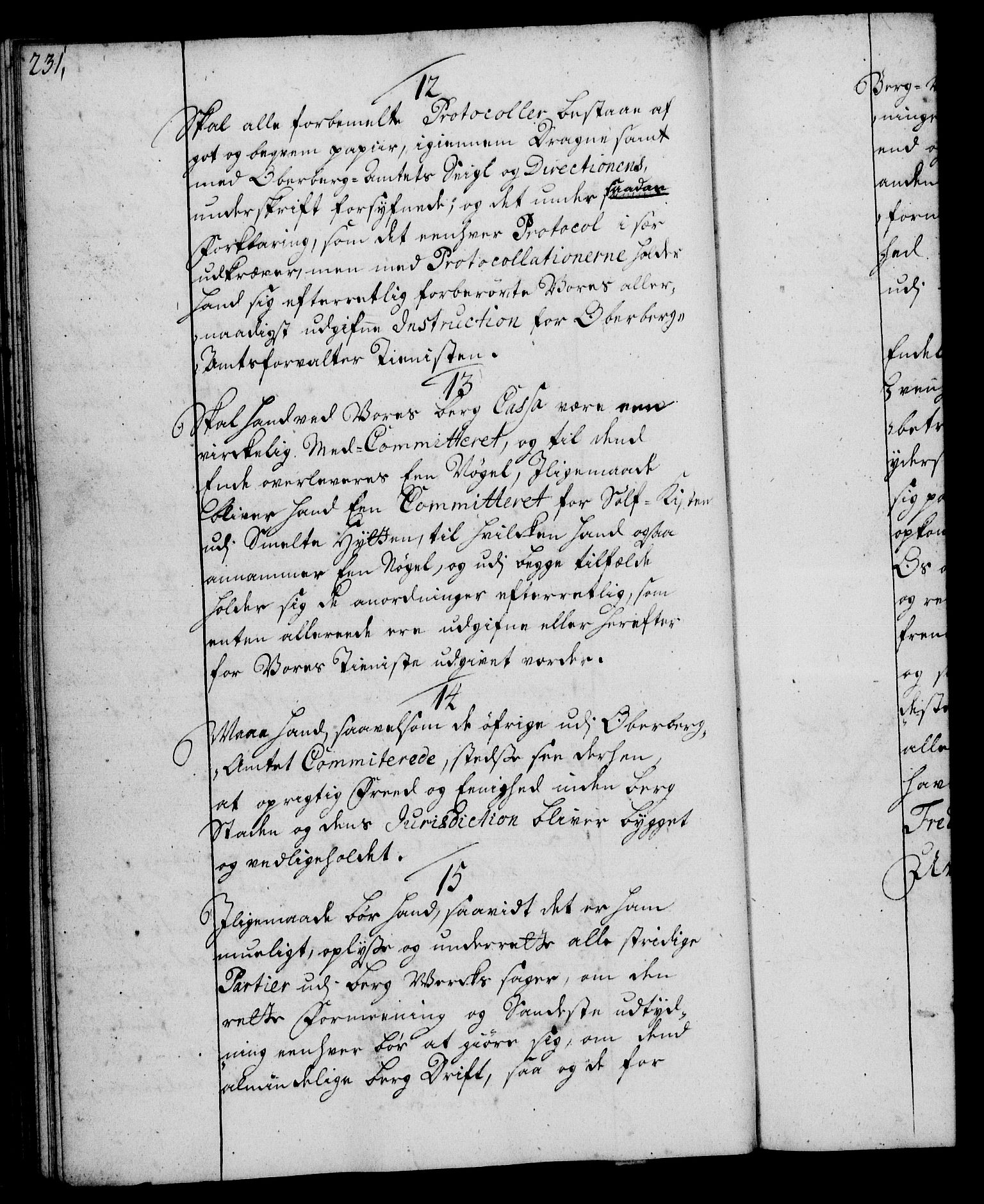 Rentekammeret, Kammerkanselliet, AV/RA-EA-3111/G/Gg/Ggi/L0002: Norsk instruksjonsprotokoll med register (merket RK 53.35), 1729-1751, s. 231