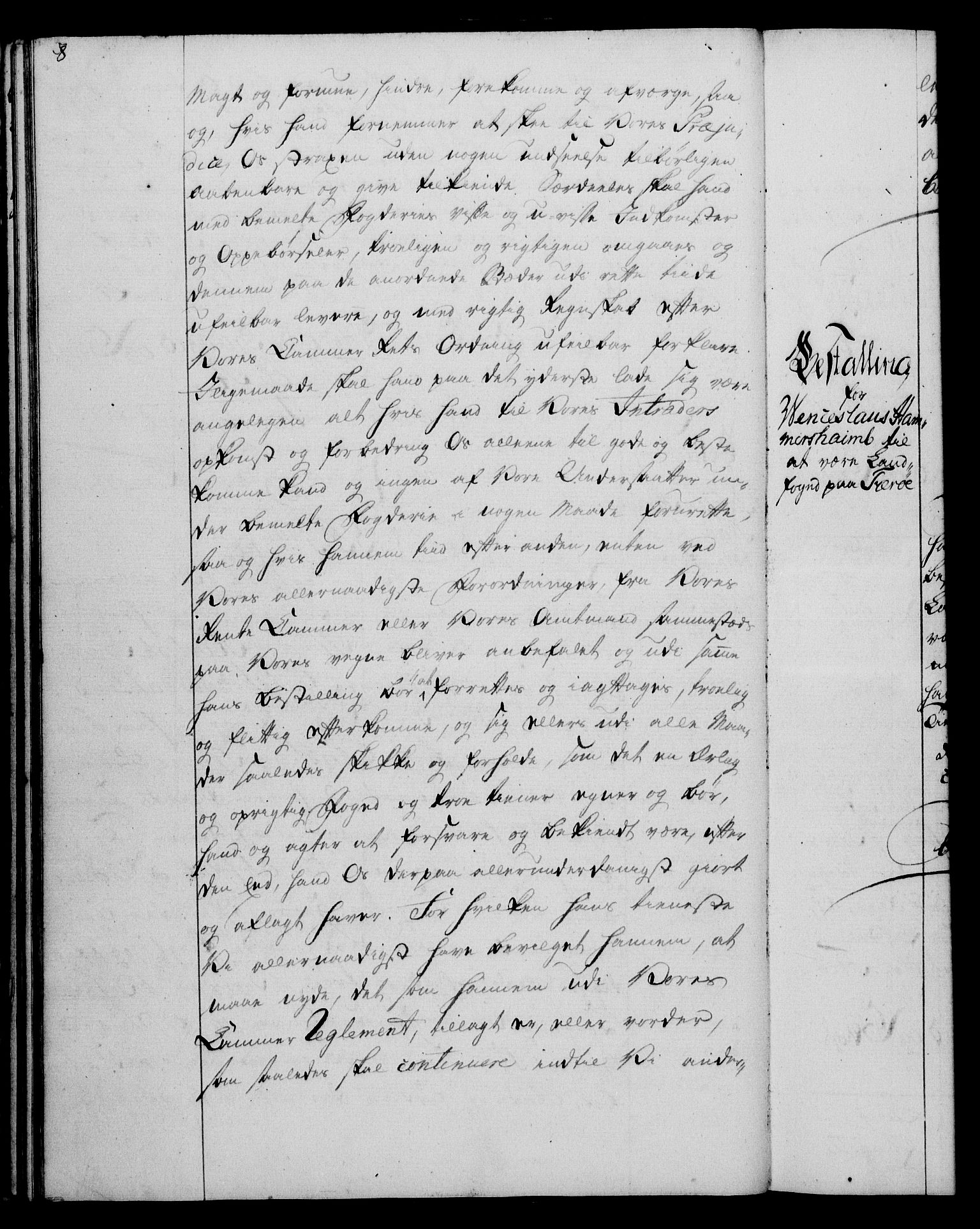 Rentekammeret, Kammerkanselliet, RA/EA-3111/G/Gg/Gge/L0004: Norsk bestallingsprotokoll med register (merket RK 53.28), 1762-1771, s. 8
