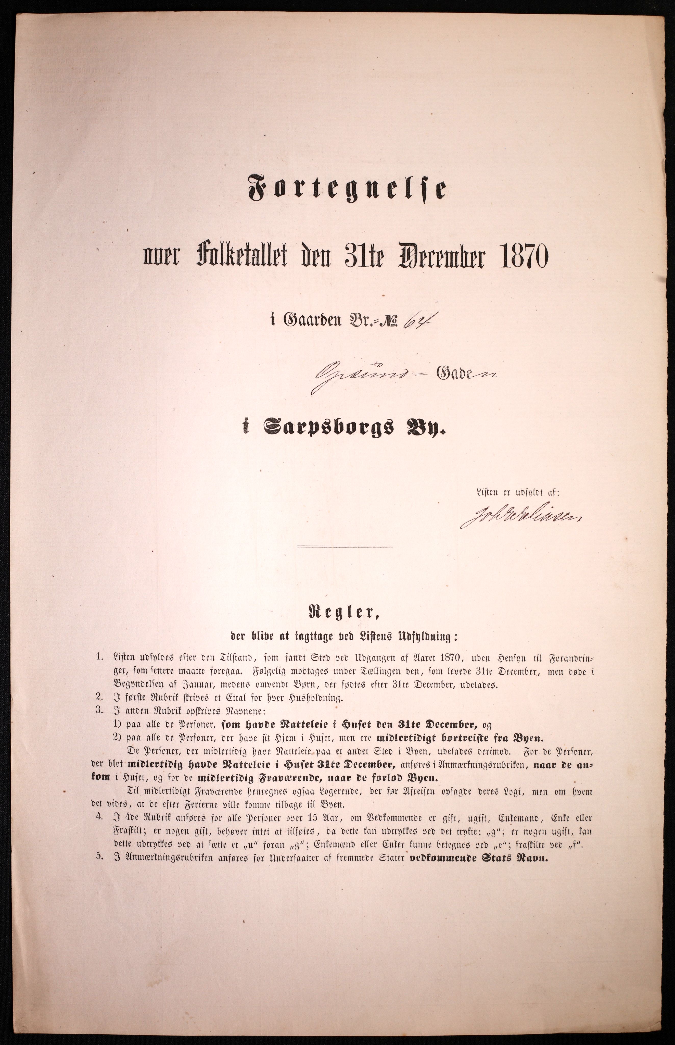 RA, Folketelling 1870 for 0102 Sarpsborg kjøpstad, 1870, s. 473