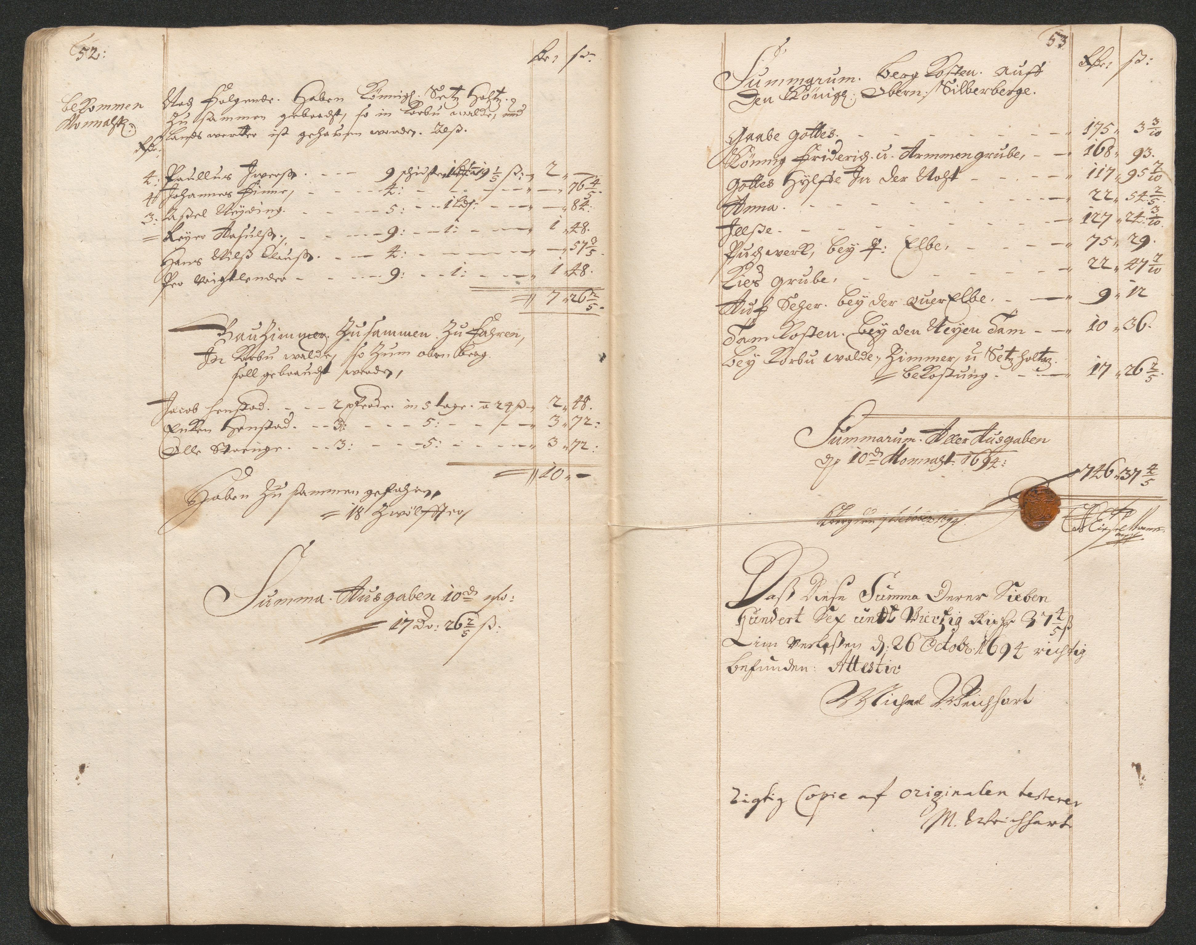 Kongsberg Sølvverk 1623-1816, AV/SAKO-EA-3135/001/D/Dc/Dcd/L0066: Utgiftsregnskap for gruver m.m., 1687-1694, s. 504
