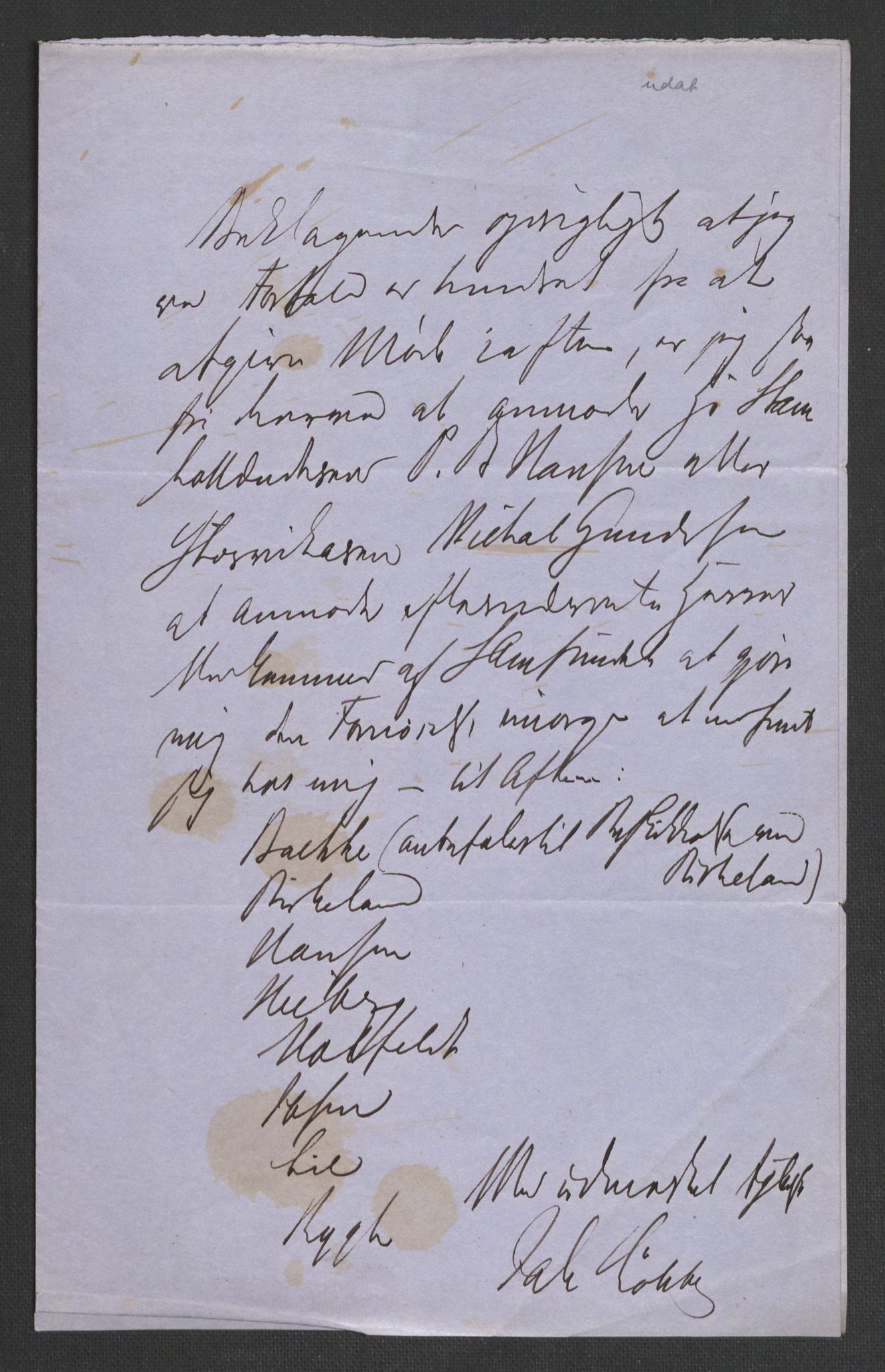 Botten-Hansen, Paul, AV/RA-PA-0017/F/L0001: Brev til Botten-Hansen, avsendere ordnet etter alfabetisk rekkefølge fra A-Ø, 1846-1866, s. 175