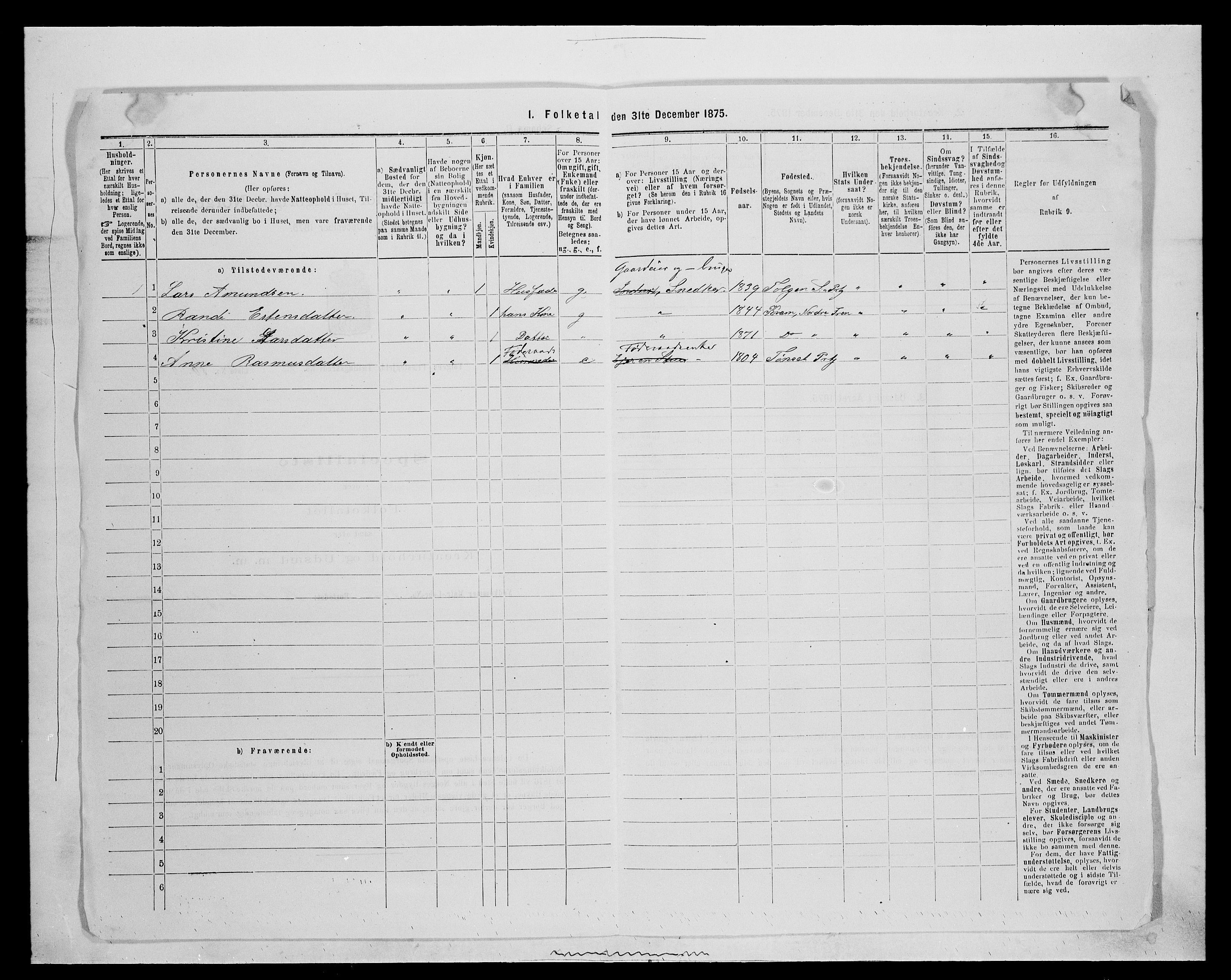 SAH, Folketelling 1875 for 0436P Tolga prestegjeld, 1875, s. 579