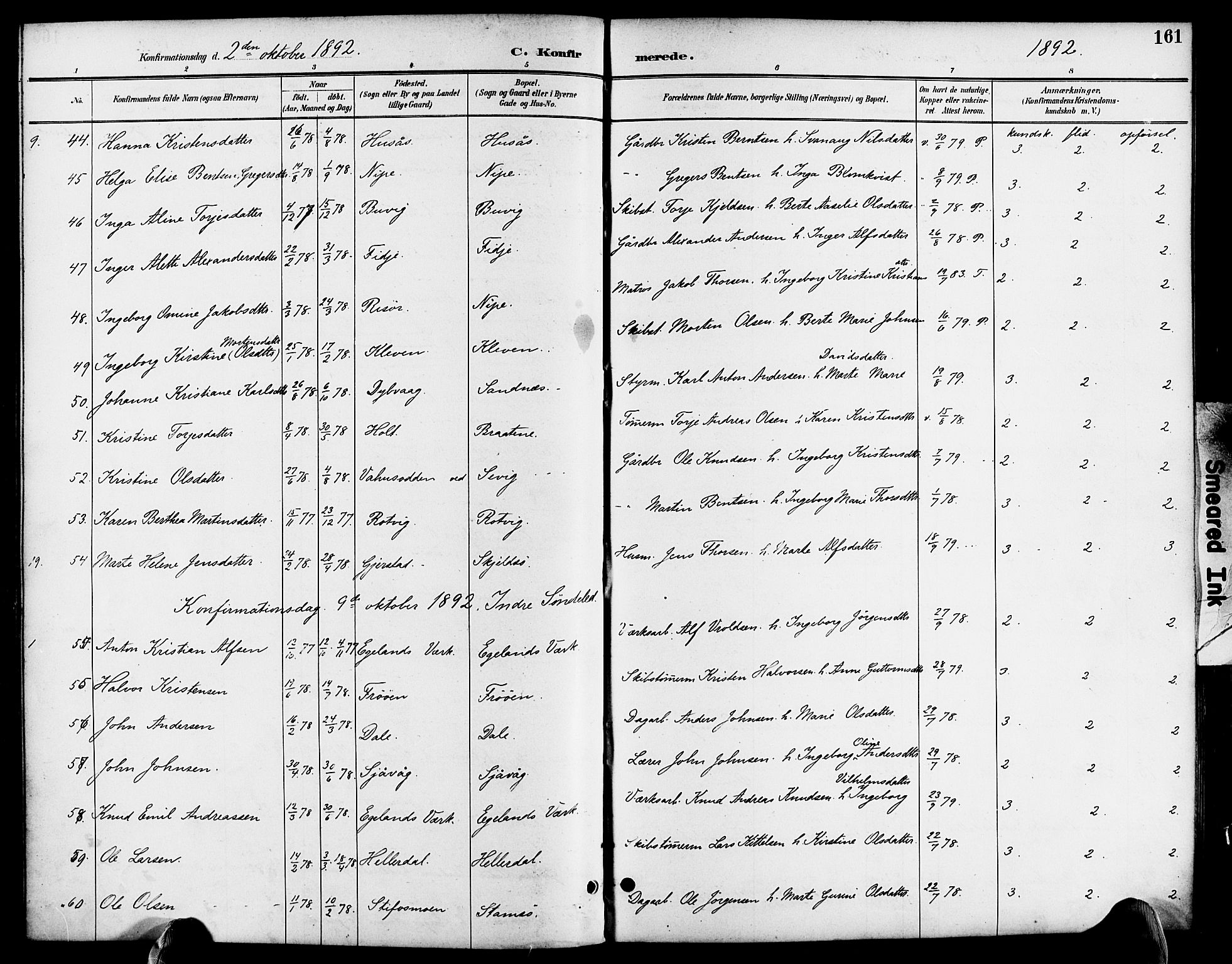 Søndeled sokneprestkontor, AV/SAK-1111-0038/F/Fa/L0005: Ministerialbok nr. A 5, 1889-1899, s. 161