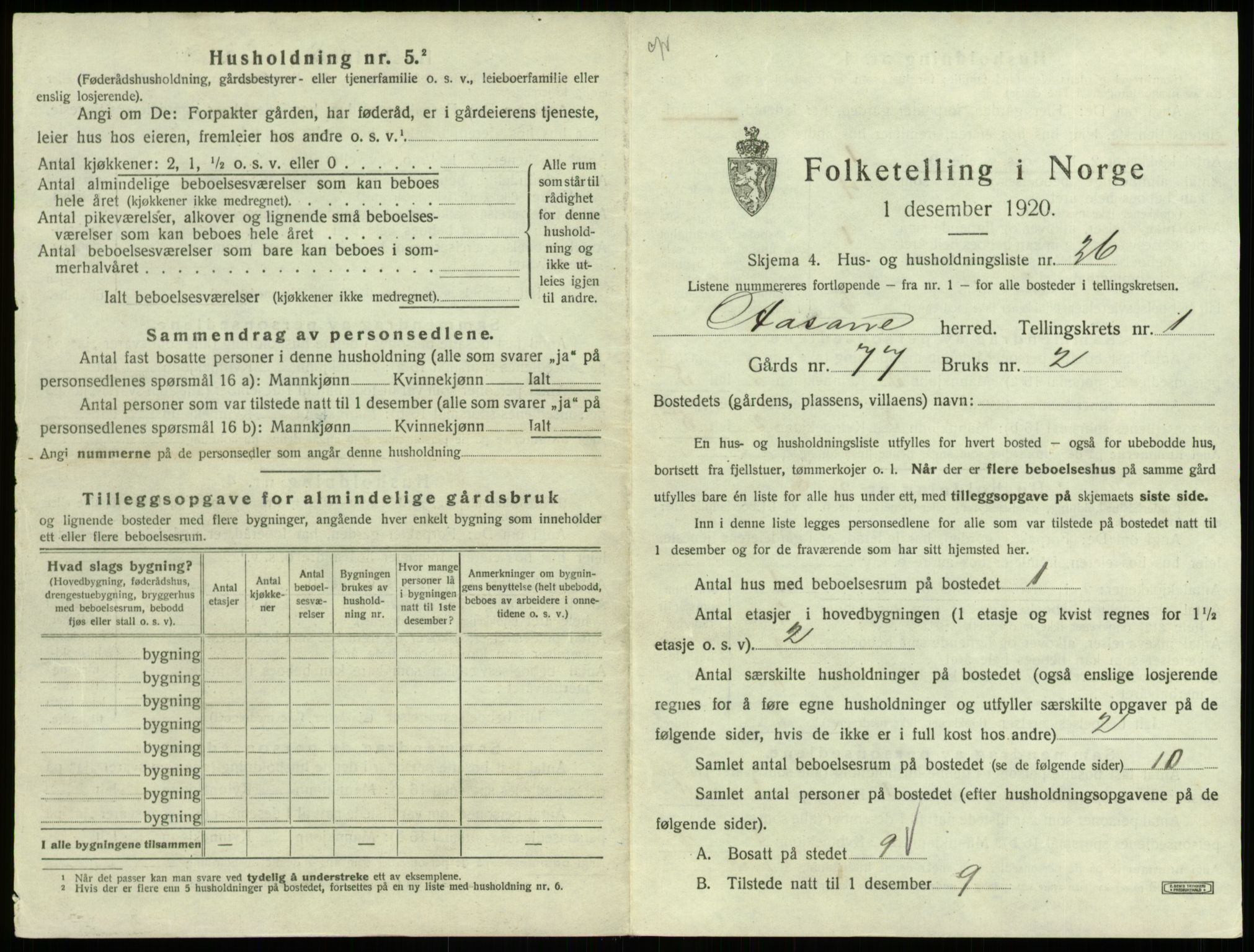 SAB, Folketelling 1920 for 1255 Åsane herred, 1920, s. 83