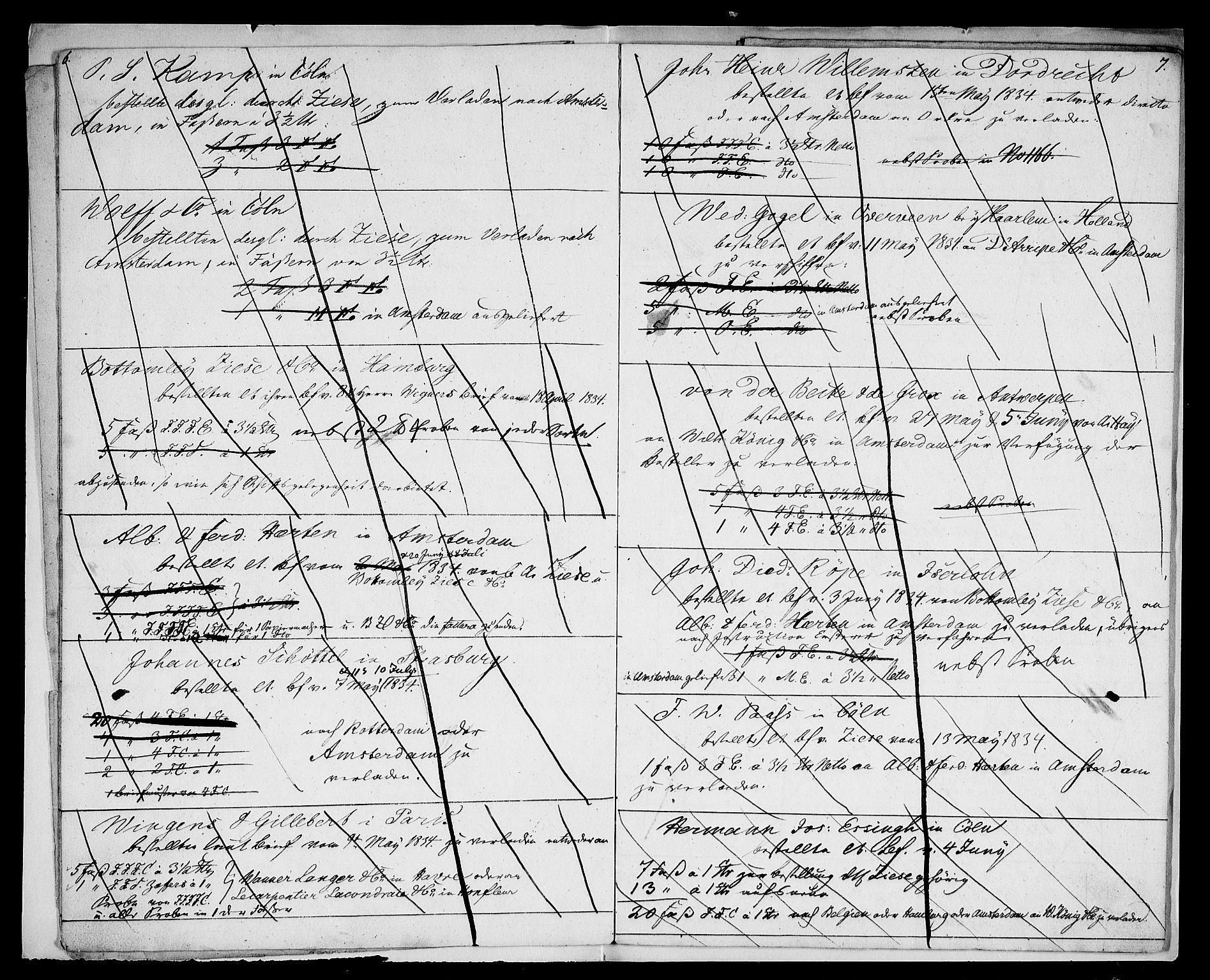 Modums Blaafarveværk, AV/RA-PA-0157/G/Gd/Gda/L0186/0001: -- / Ordres, inngående kladdjournal, 1829-1836, s. 7