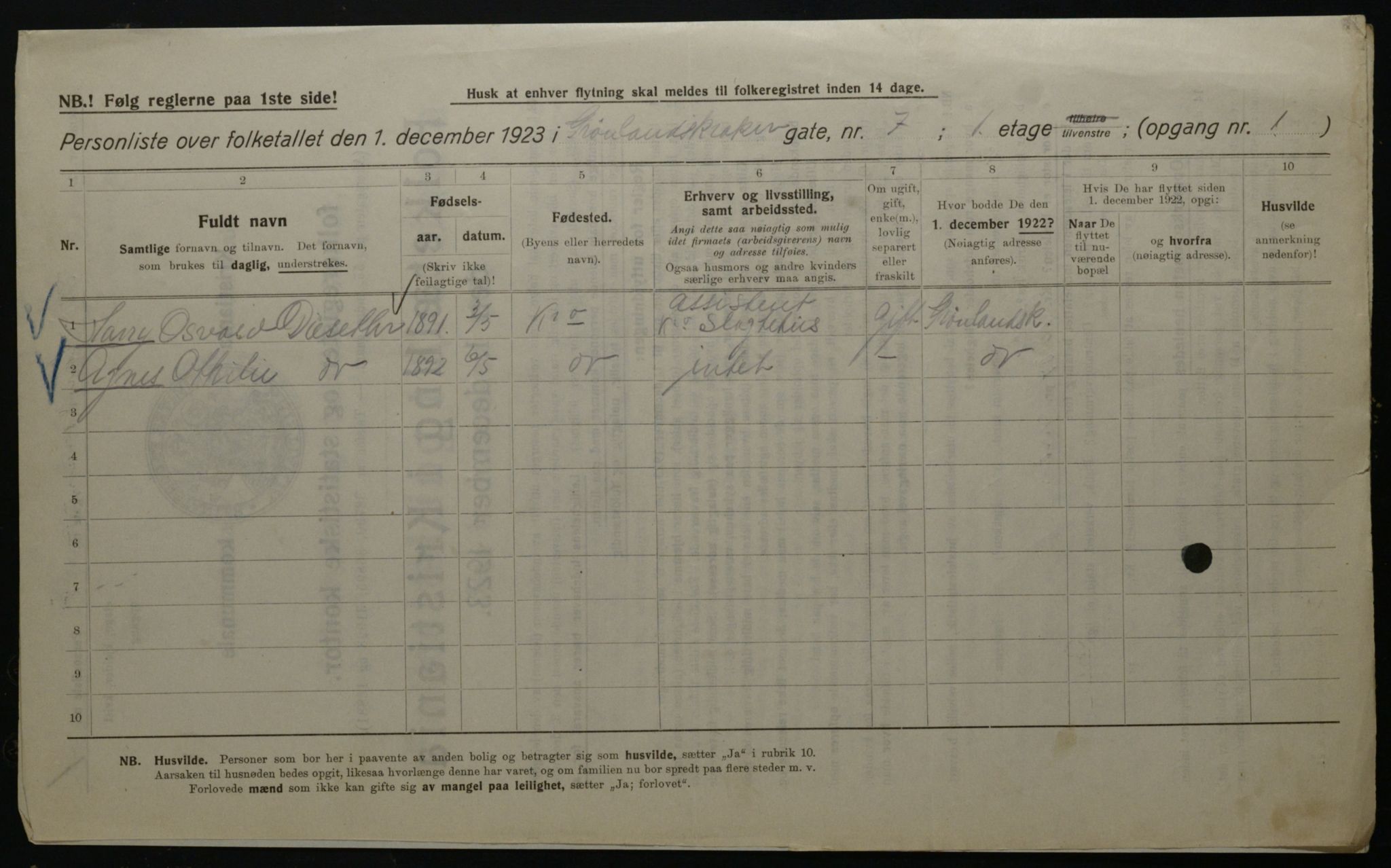 OBA, Kommunal folketelling 1.12.1923 for Kristiania, 1923, s. 35365