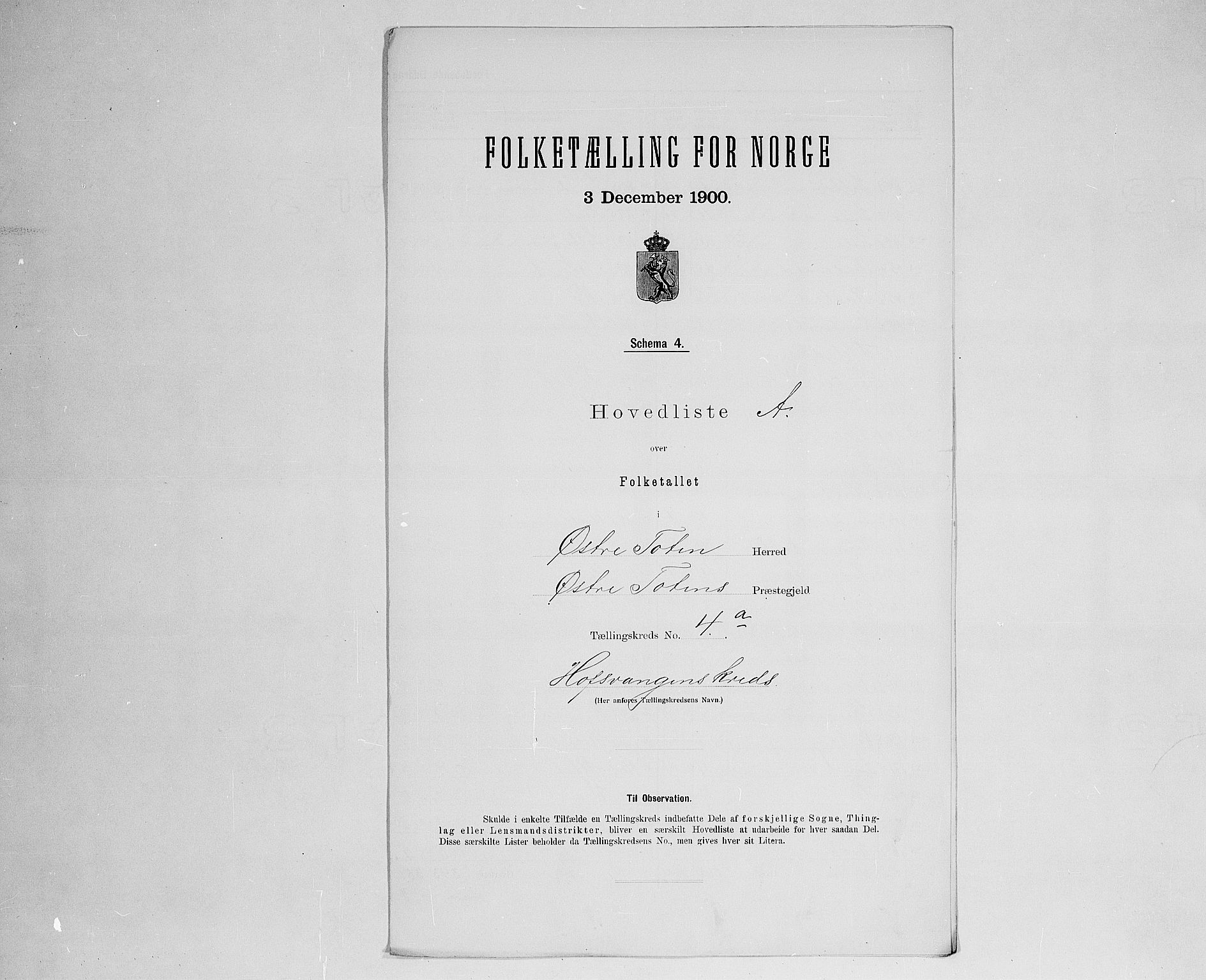 SAH, Folketelling 1900 for 0528 Østre Toten herred, 1900, s. 30