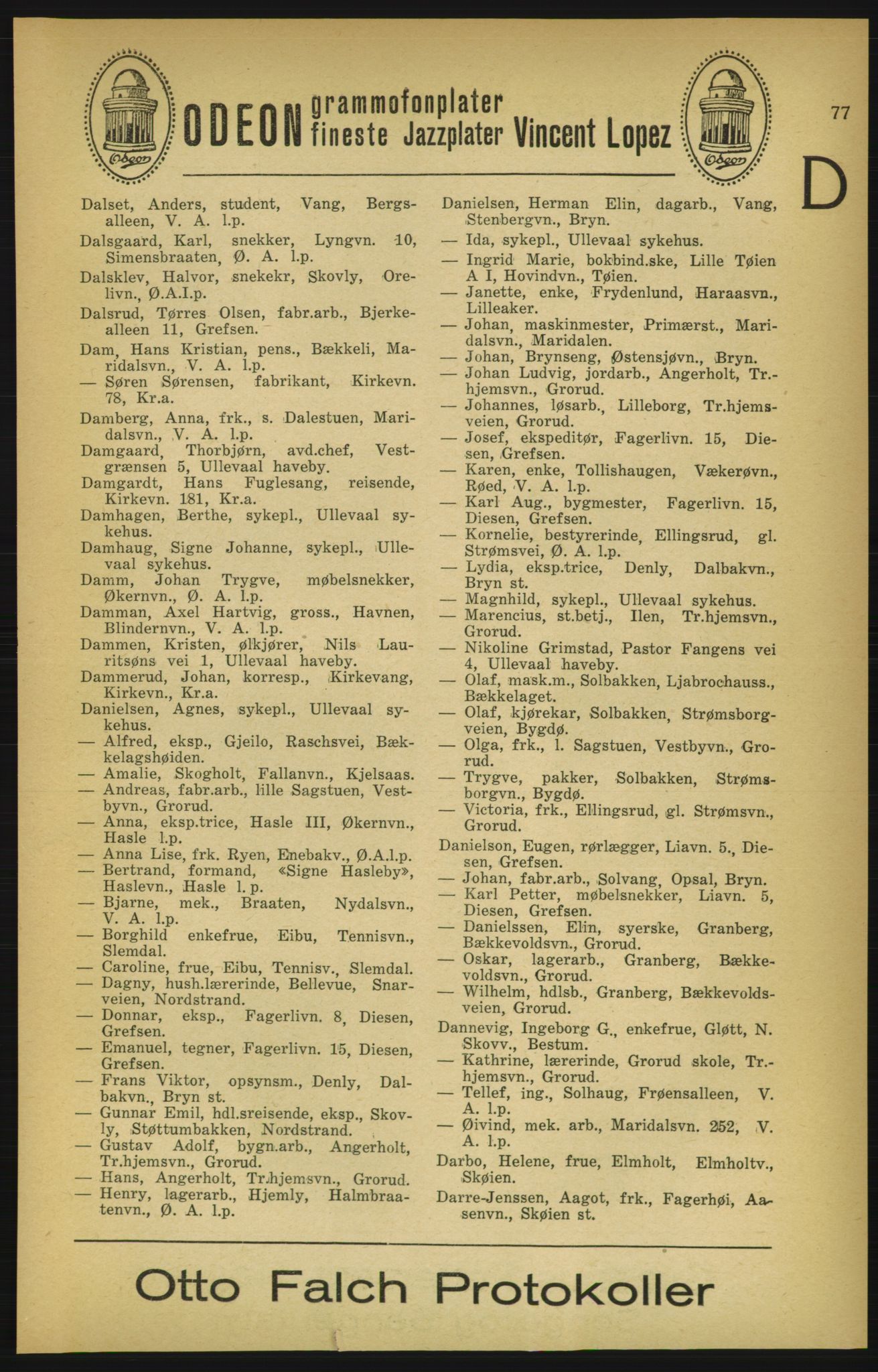 Aker adressebok/adressekalender, PUBL/001/A/003: Akers adressekalender, 1924-1925, s. 77