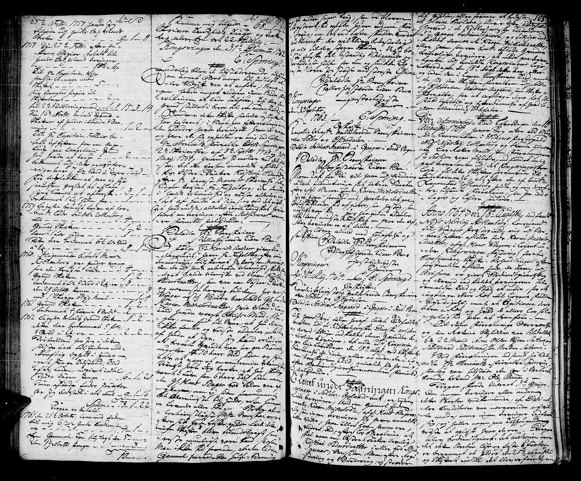 Solør og Østerdalen sorenskriveri, AV/SAH-TING-024/J/Ja/L0013: Skifteprotokoll, 1764-1768, s. 104b-105a