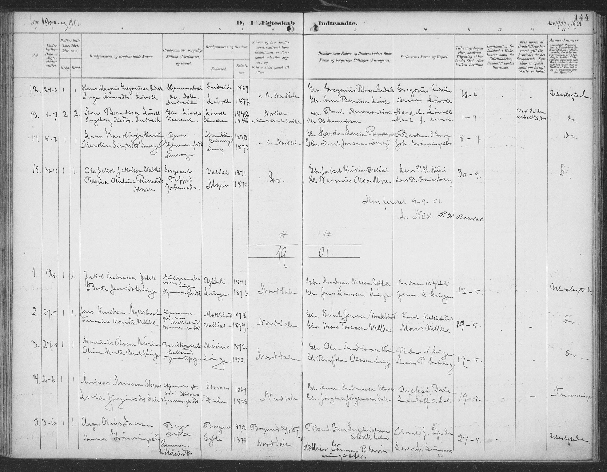 Ministerialprotokoller, klokkerbøker og fødselsregistre - Møre og Romsdal, AV/SAT-A-1454/519/L0256: Ministerialbok nr. 519A15, 1895-1912, s. 144