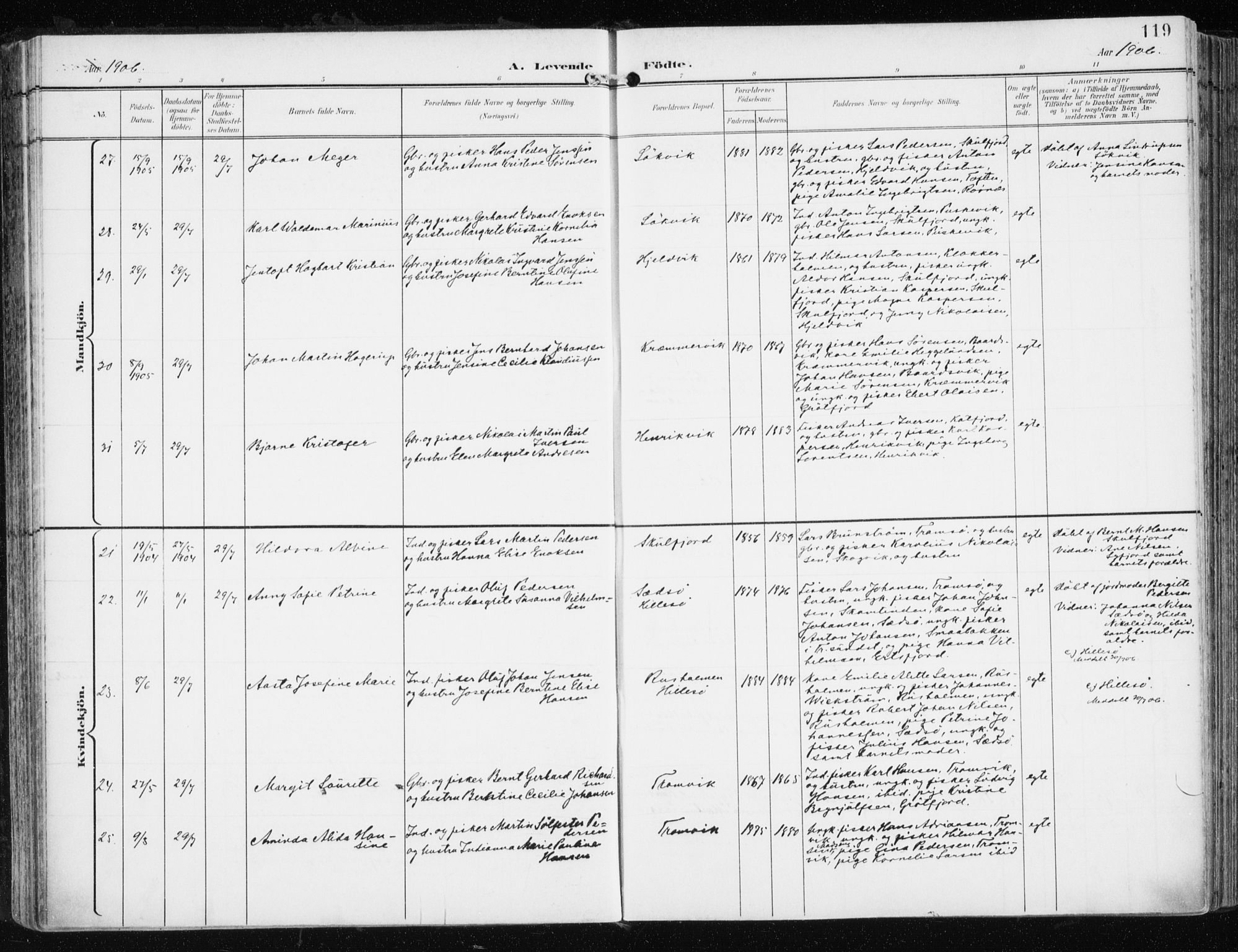 Tromsøysund sokneprestkontor, SATØ/S-1304/G/Ga/L0006kirke: Ministerialbok nr. 6, 1897-1906, s. 119