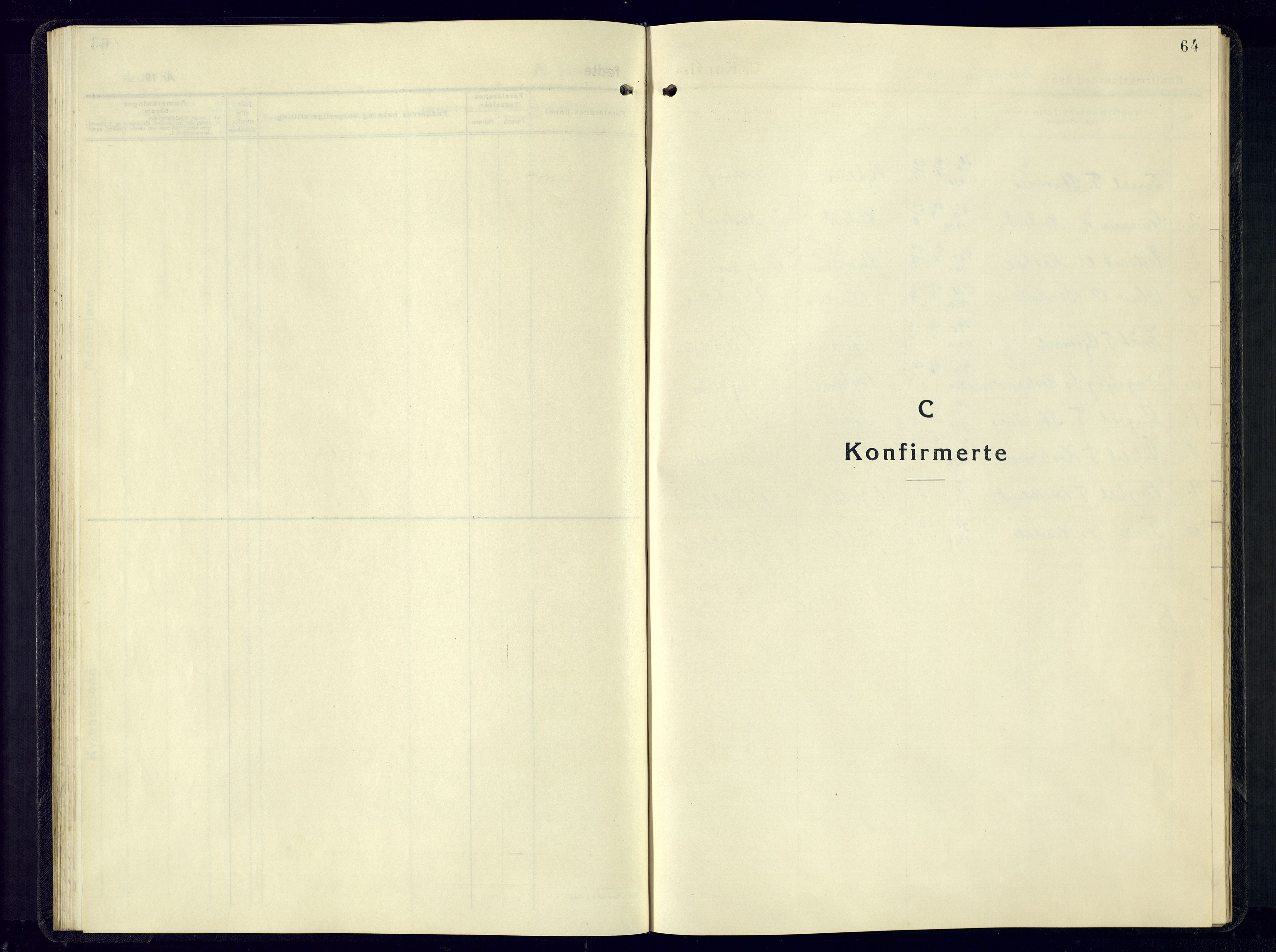 Valle sokneprestkontor, SAK/1111-0044/F/Fb/Fba/L0005: Klokkerbok nr. B-5, 1945-1977, s. 64