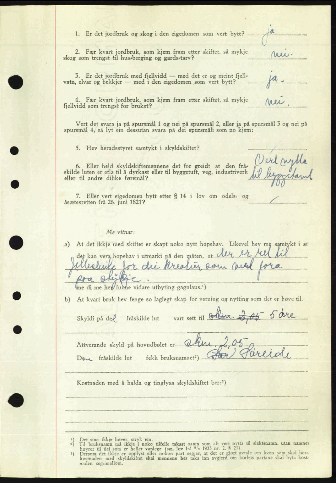 Nordre Sunnmøre sorenskriveri, AV/SAT-A-0006/1/2/2C/2Ca: Pantebok nr. A26, 1947-1948, Dagboknr: 1921/1947