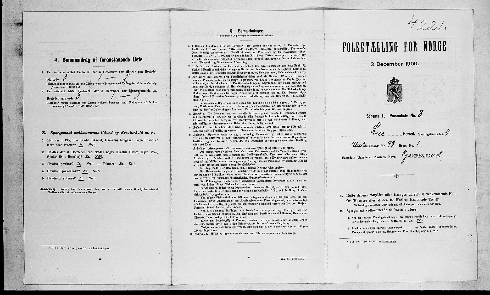 RA, Folketelling 1900 for 0626 Lier herred, 1900, s. 682