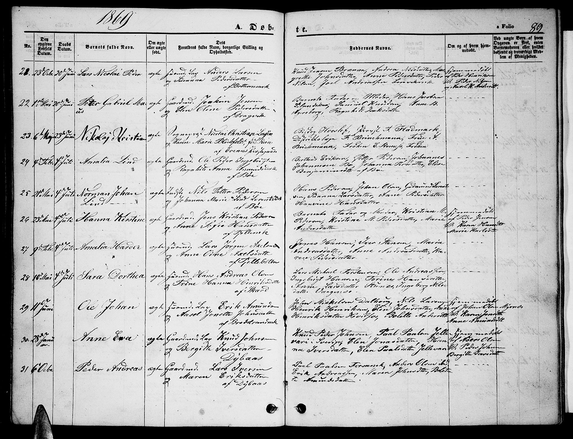 Ministerialprotokoller, klokkerbøker og fødselsregistre - Nordland, AV/SAT-A-1459/863/L0912: Klokkerbok nr. 863C02, 1858-1876, s. 89